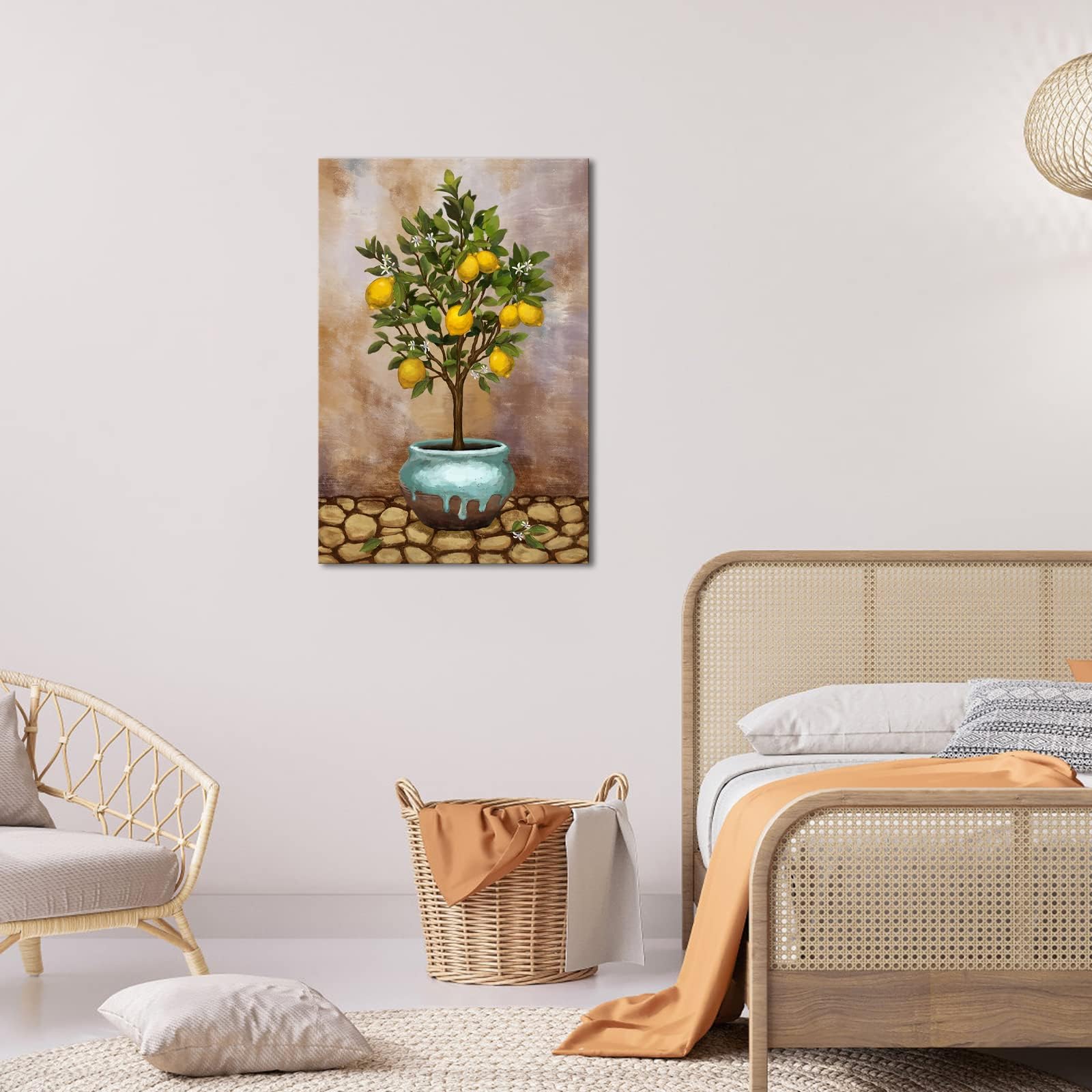 Amazon.co.jp: Conipit レモン ウォールアート キャンバス 植木鉢