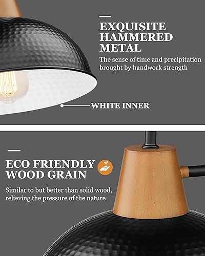 Miniatura 2 de HWH 5HZG70B-PC BG - Lámpara de porche para pared al aire libre, aplique de pared de granero de cuello de cisne con pantalla de metal martillado,