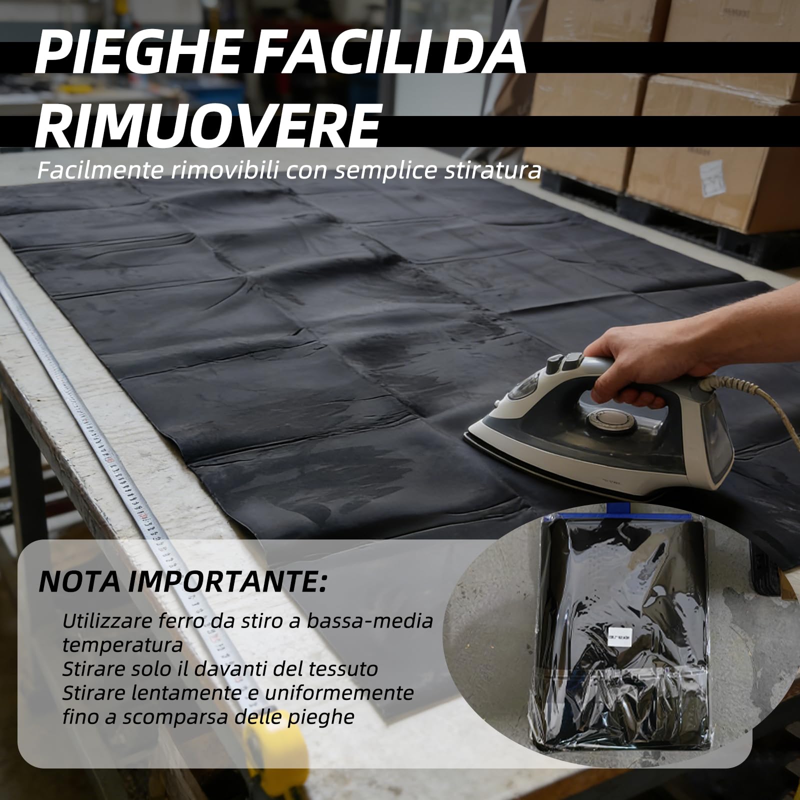 Tettoia in camoscio con dorso in schiuma per interni dell'auto, adatto per la sostituzione di cieli auto, camper, campervan e progetti fai da te (200,7 x 152,4 cm) (nero)