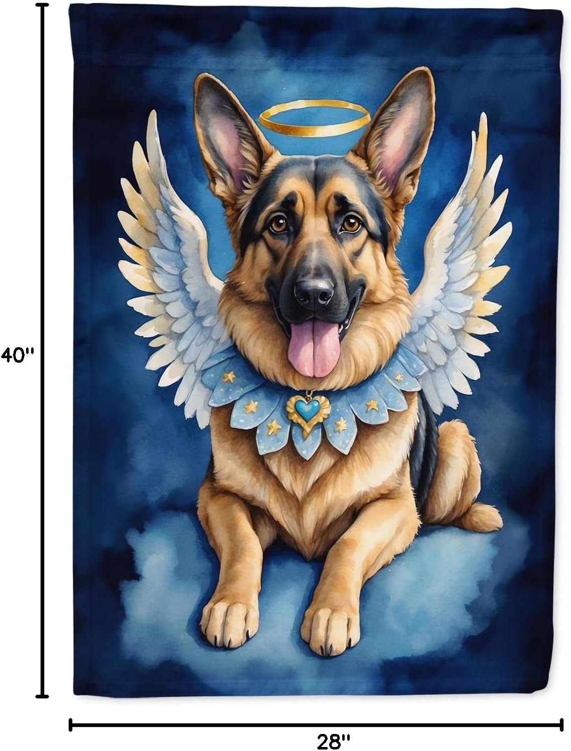 Caroline's Treasures DAC7005CHF German Shepherd My Angel House Flag Large Porch Sleeve Pole Decorative Outside Yard Banner Artwork Wall Hanging, Polyester, House Size, Multicolor