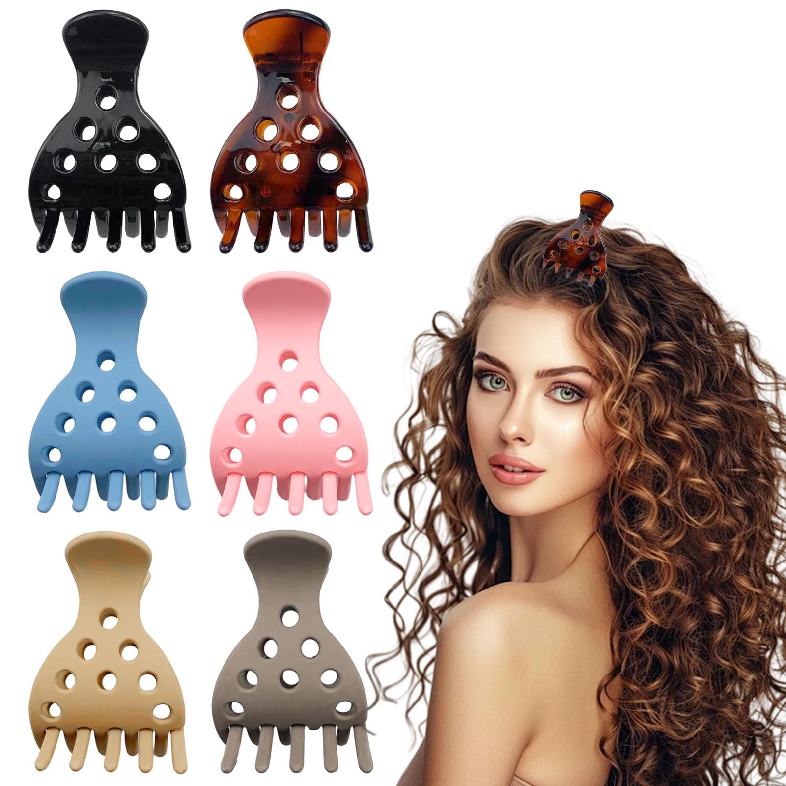 6PCS Hair Volume Clips, Curly Hair Claw Clips, Volume Root Clip, Hair Root Lifting Clips without Crease for Women Girls