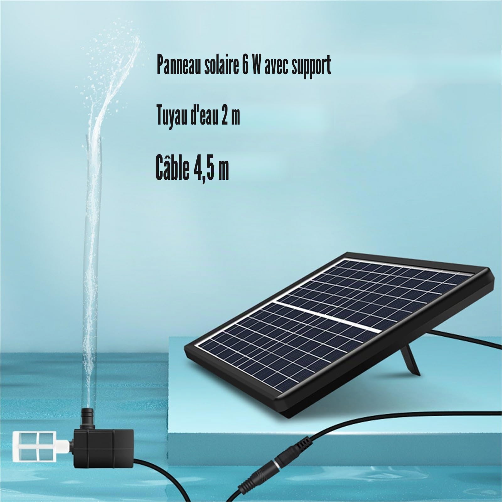 Fontaine à Eau en Bambou à énergie Solaire avec Pompe à Eau Solaire, Fontaine décorative de Style Zen for Jardin intérieur et extérieur, décoration de Jardin et de pelouse