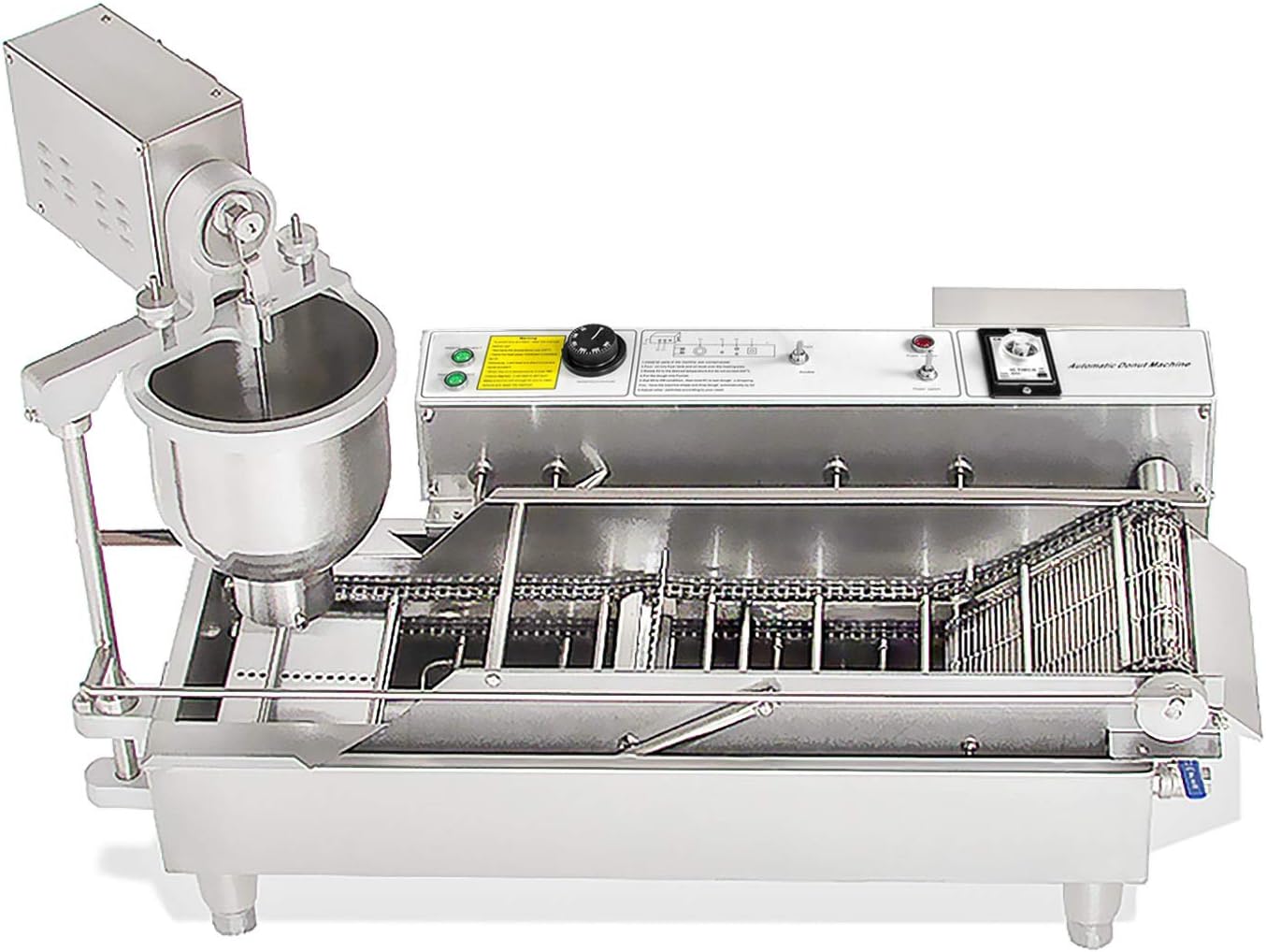ALDKitchen Mini Donut Maker Commercial | Automatic Doughnut Machine | 3 Nozzles Set | No plug | Stainless Steel | 110V (850-1200 pcs/h)