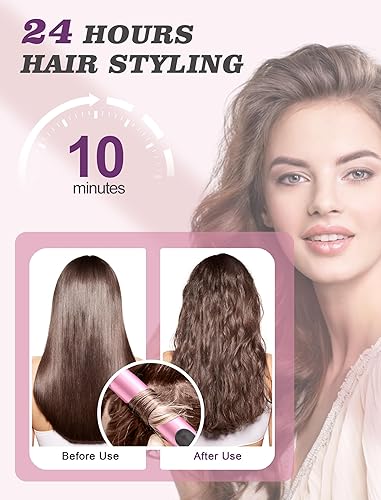 Miniatura 8 de Mini rizador para viajes, 110  240 V de doble voltaje con adaptador de enchufe europeo, rizador pequeño para cabello corto, rizadores pequeños para