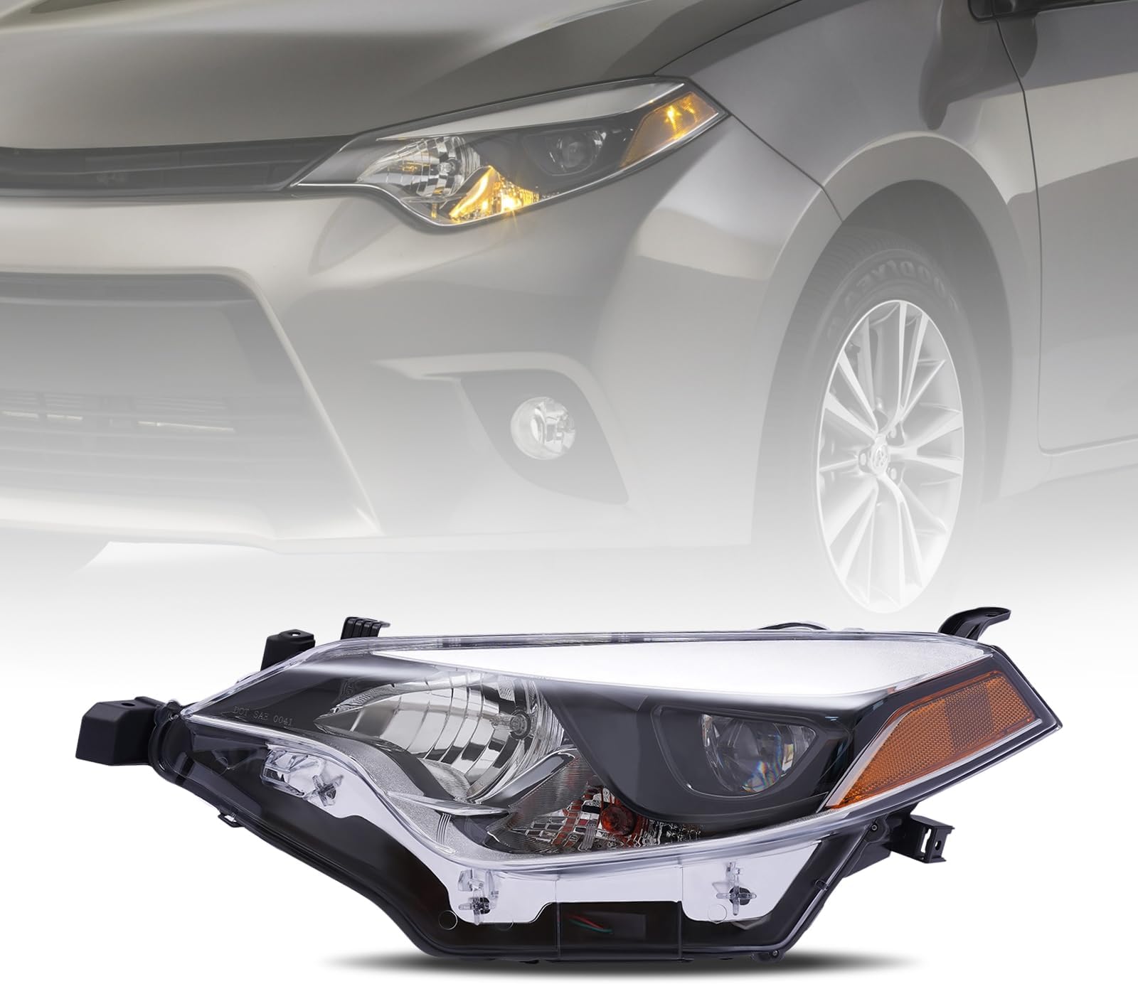 TUQILED Headlight Assembly for 2014 2015 2016Toyota Corolla Front Left Driver Side - LED Headlamp Replacement for 2014-2016 Toyota Corolla（LH）