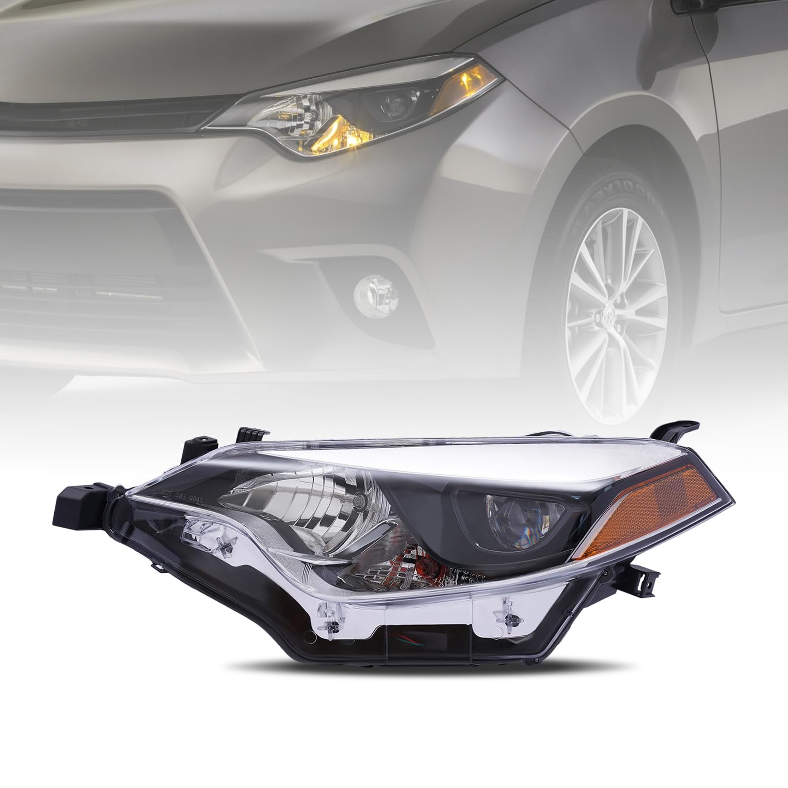 TUQILED Headlight Assembly for 2014 2015 2016Toyota Corolla Front Left Driver Side - LED Headlamp Replacement for 2014-2016 Toyota Corolla（LH）