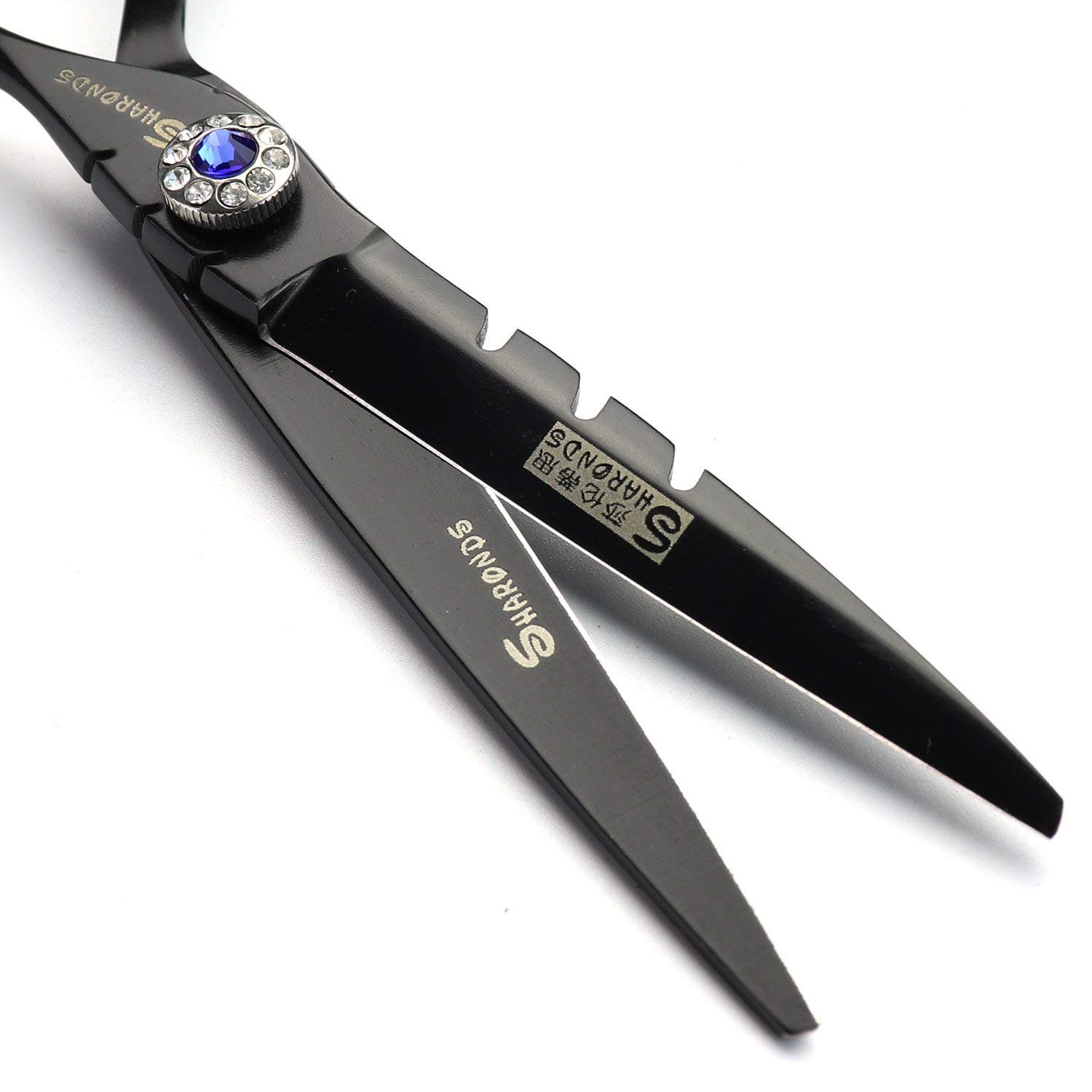 SHARONDS Juego de tijeras para cortar el pelo, tijeras de extinción, color negro, 6 pulgadas, 440 C (6 pulgadas, 3 unidades)