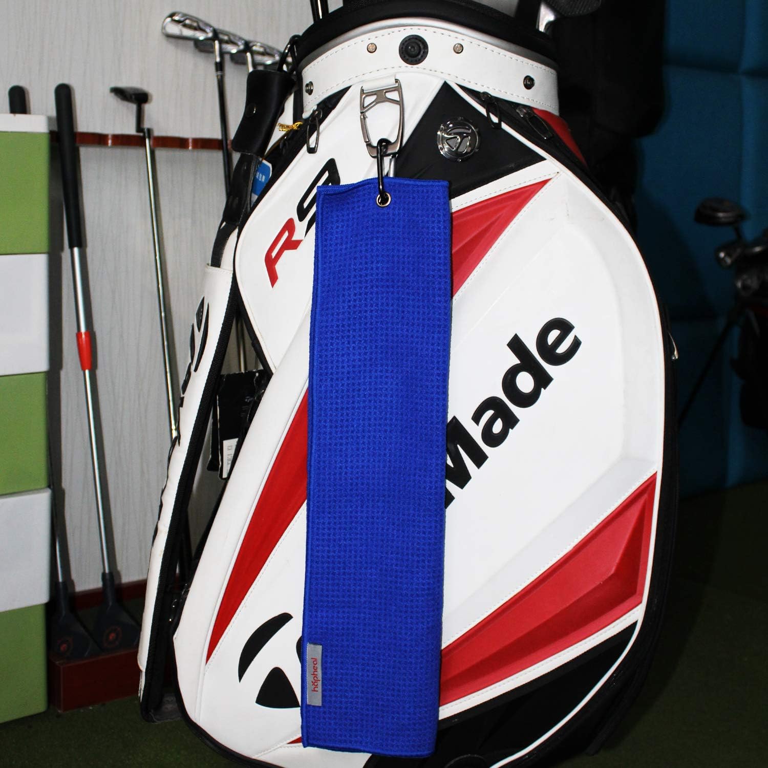 haphealgolf Golf Towel Set-Golf Towels for Golf Bags with Clip for Men and Women,16" x 21" Microfiber Waffle, Tri-fold,Funny Golf Towel Kit for Gift (1Pack-Blue Towel) : Everything Else