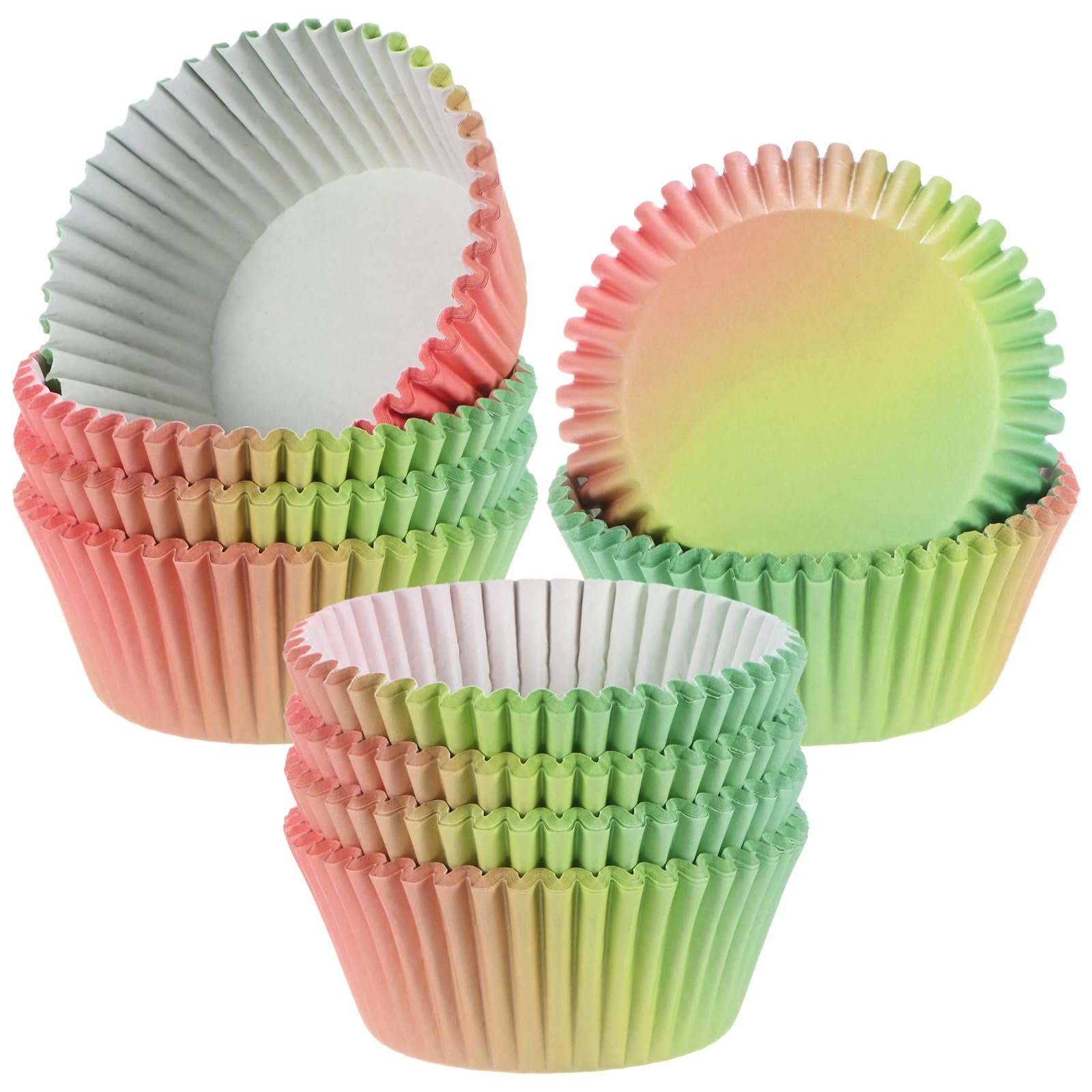 M METERXITY 200-Pack Standard Cupcake Liners for Baking, Greaseproof Cupcake Wrappers for Wedding/Birthday/Party/Christmas[Red-Green Gradient]