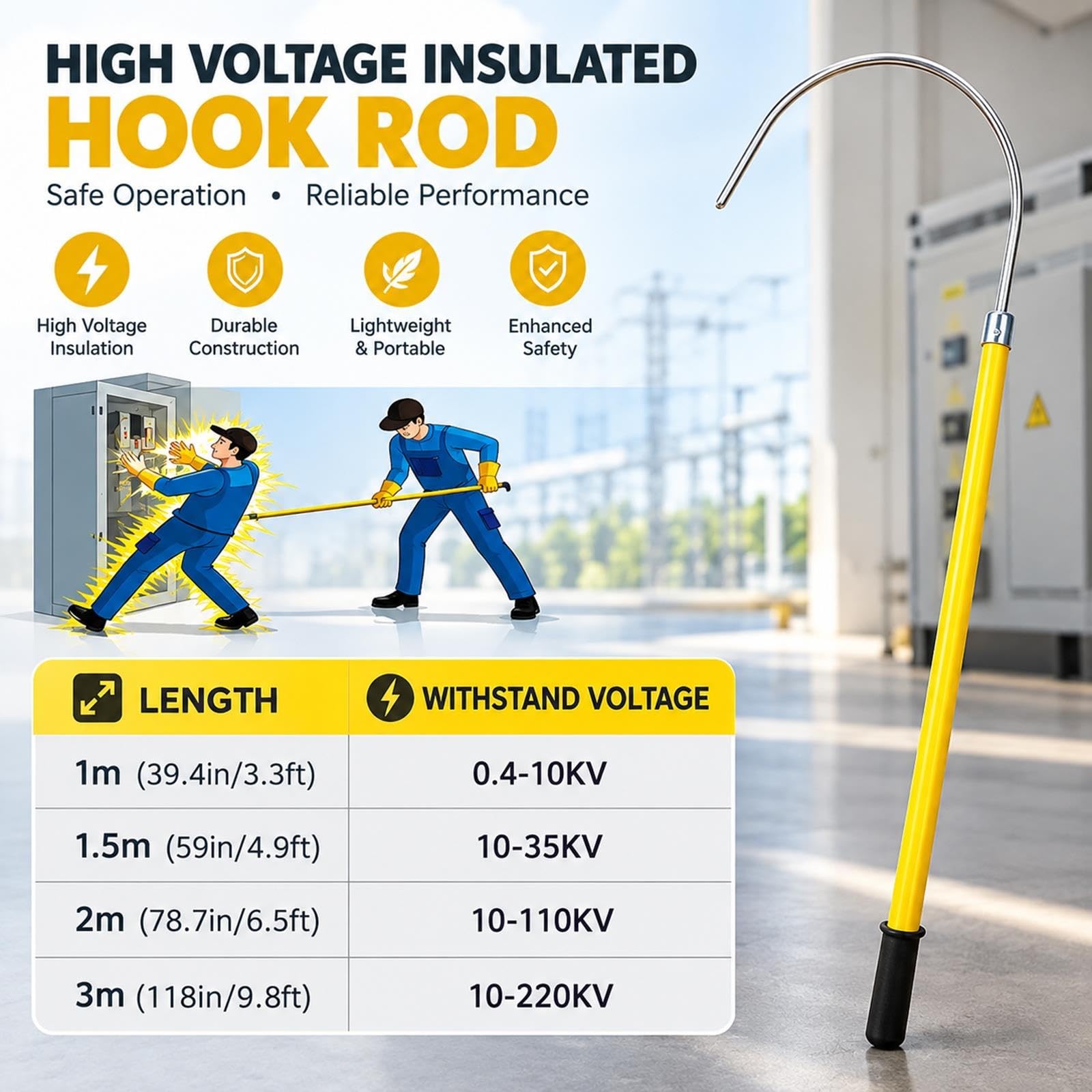 Gancho Aislado De Alto Voltaje, Herramienta De Seguridad De Alto Voltaje