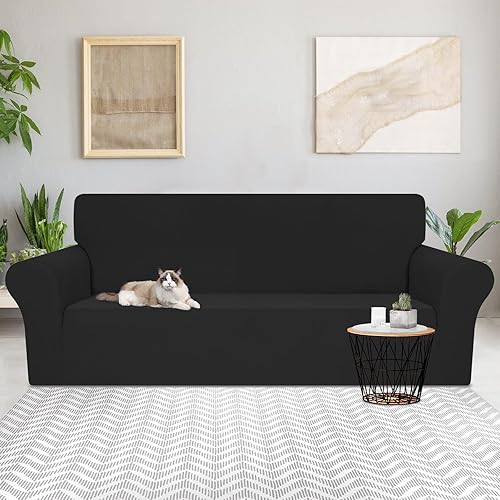 Miniatura 9 de JIVINER Funda súper elástica para sofá biplaza, 1 pieza, jacquard, para sofá de 2 cojines, funda de sofá con cuadros pequeños, funda para sofá