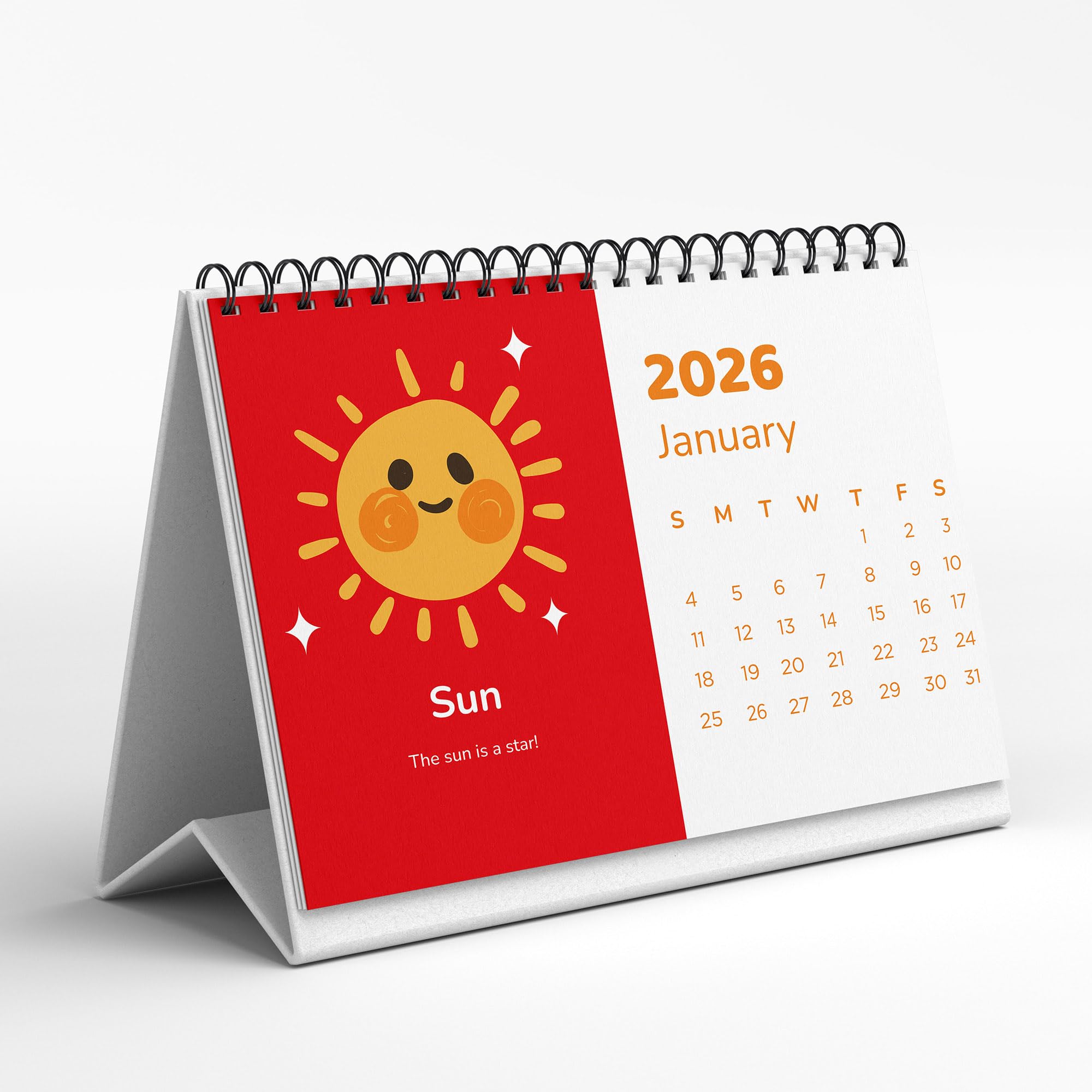 Visual Creation Galaxy Themed Desk Calendar 2026 for Office Home Table (A4) Kids Table Space-image-38