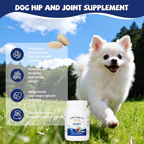 Miniatura 3 de Suplemento para el cuidado de la cadera y las articulaciones con glucosamina, condroitina, MSM para perros de todas las razas y edades, sabor a