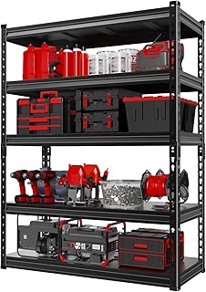 Metal Shelving Unit 5-Level Garage Shelving Metal Storage Racking Garage Storage Shelves for Storeroom Warehouse Storage H...