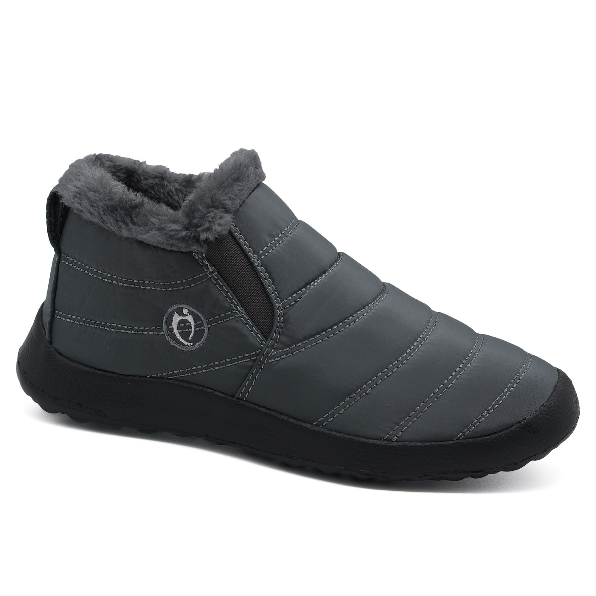 Women Boots Warm Lightweight Waterproof Soft Slip-On Casual Black Ankle Winter Snow Shoes