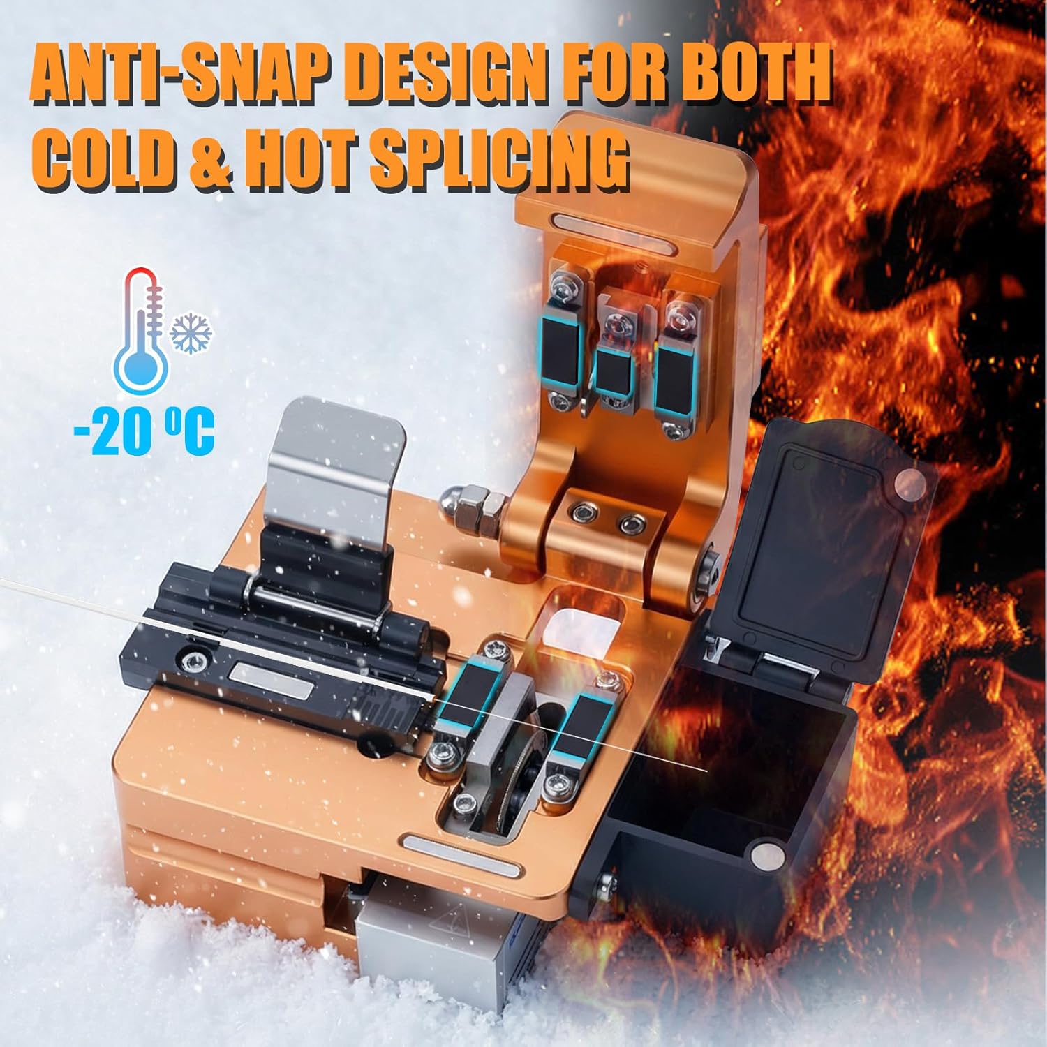 S09 High Precision Optical Fiber Cleaver – 16-Port Tungsten Steel Blade, 58,000 Cuts, 3-in-1 Fixture for 0.25/0.9/2.5-3.0mm Fibers, Automatic Reset, CNC Aviation Aluminum for FTTH & Splicing