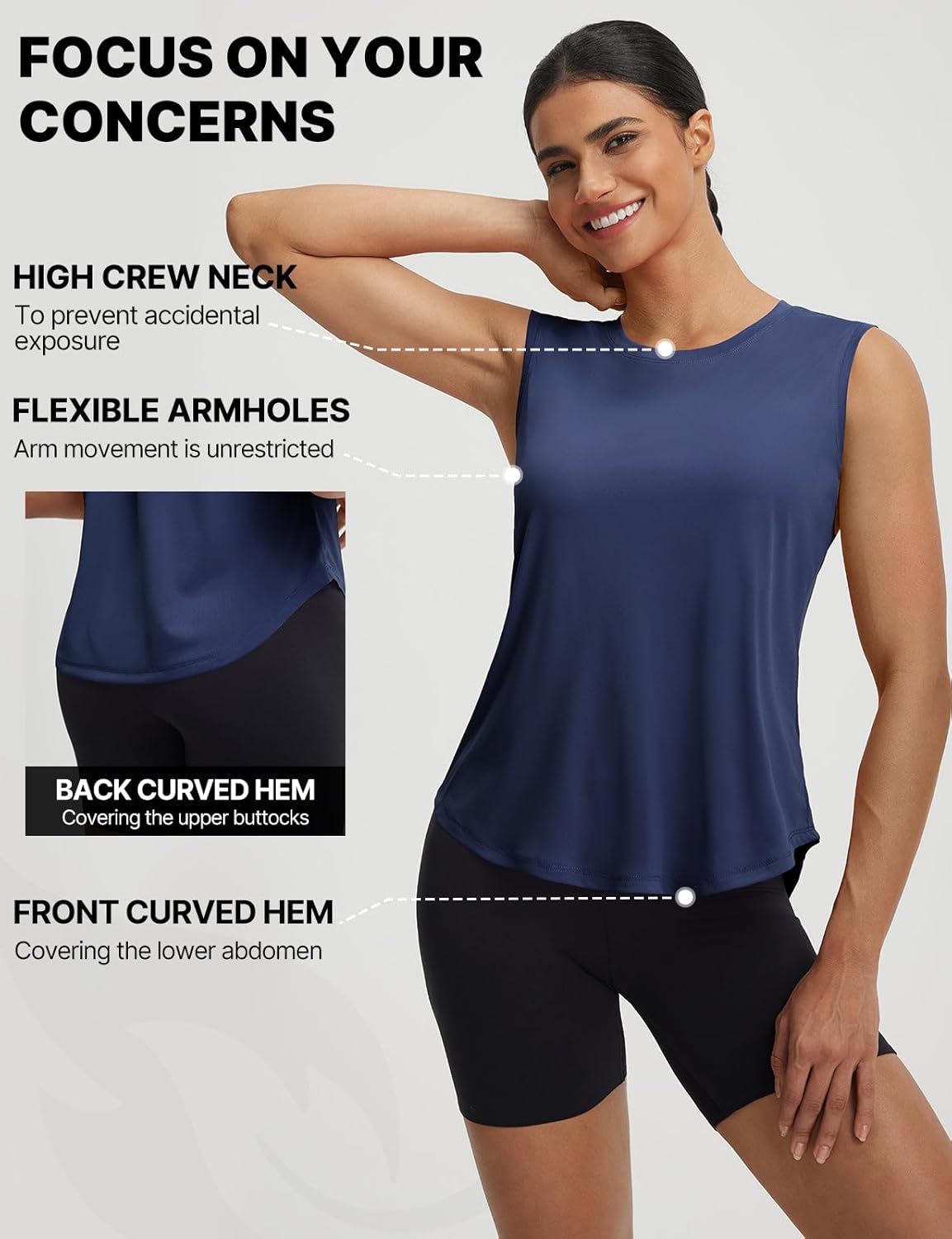 baleaf Women's Sleeveless Athletic Tops Workout Tank Tops Running UPF 50+ Breathable Lightweight Tennis Dry Loose Fit - Image 6