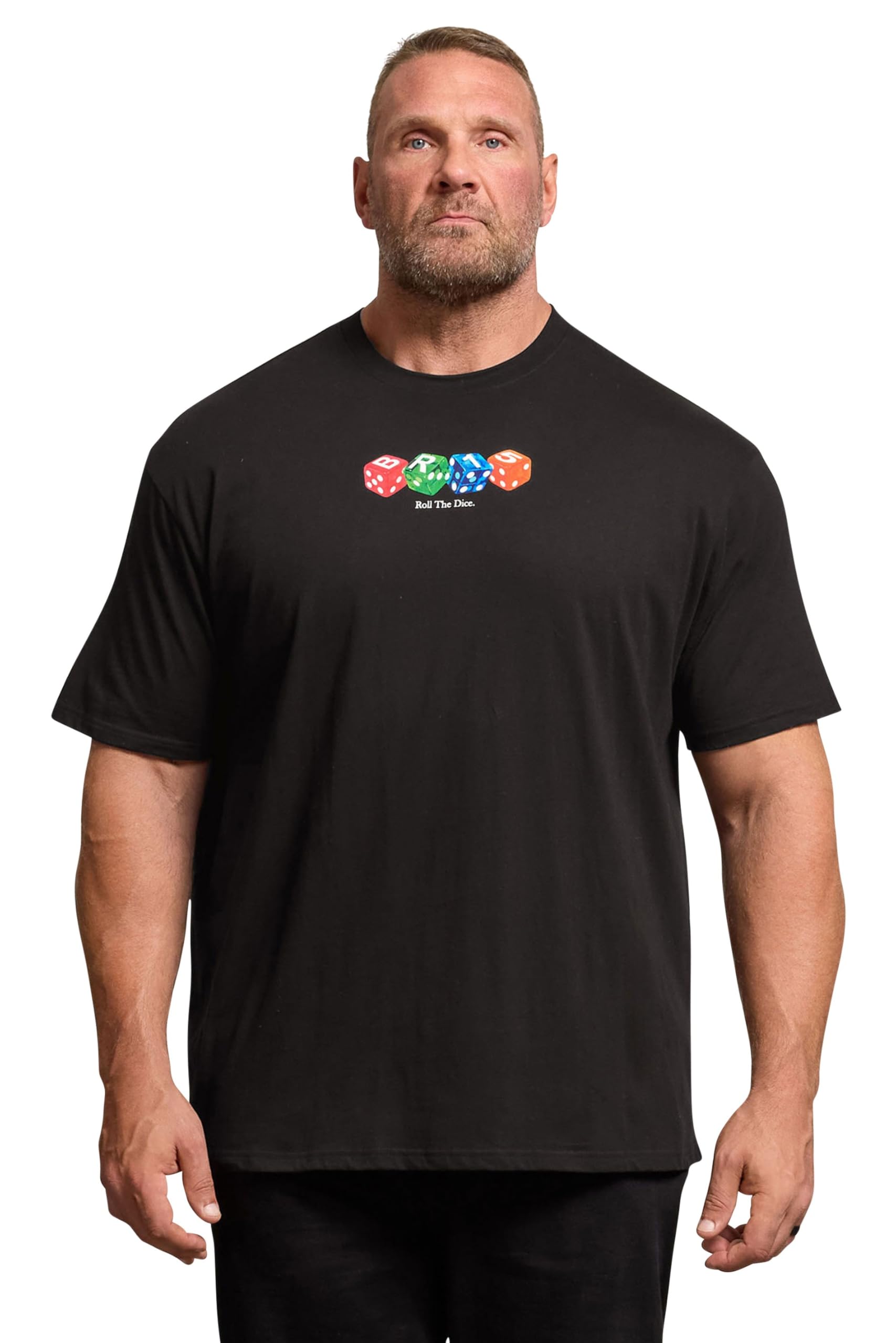 Badrhino Men's Black Big & Tall Dice Graphic T-Shirt - Plus Size Curve