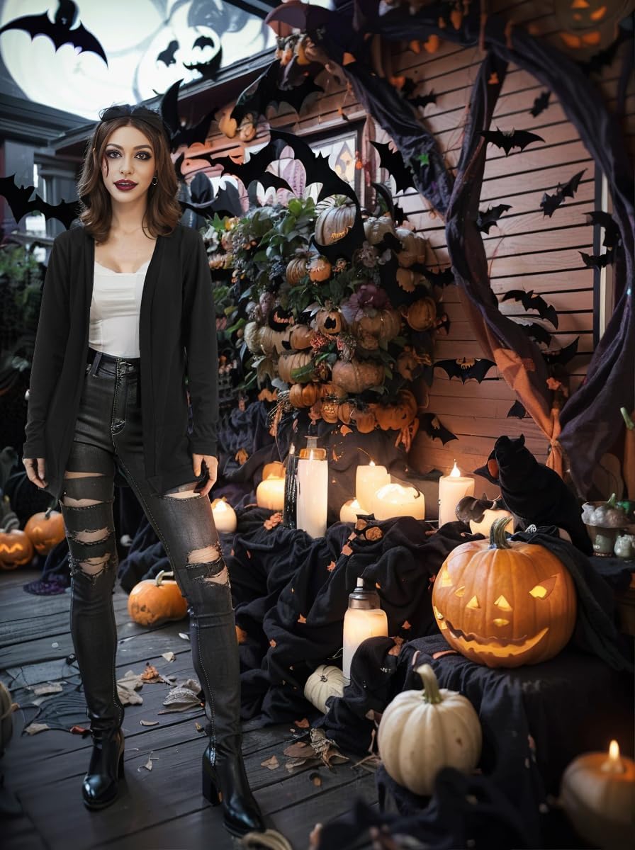 Women Cardigan Tops Long Sleeve Open Front Back Cutout Shirts Sexy Gothic Cardigan - Image 6