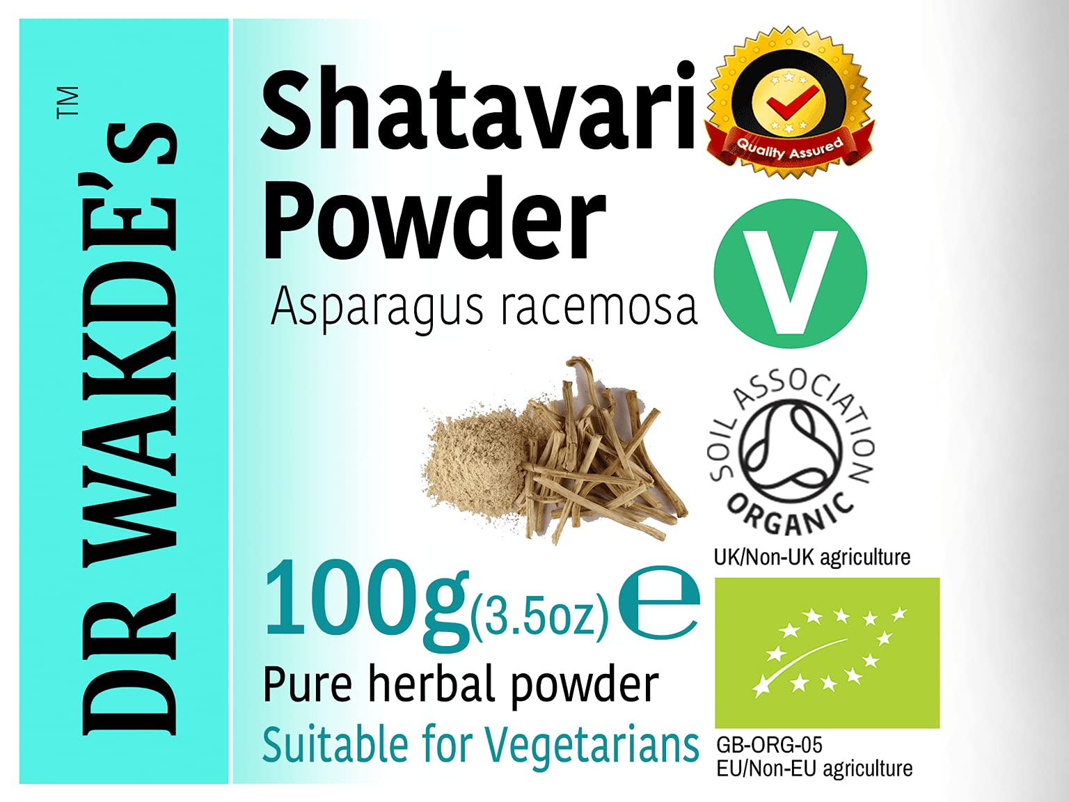 DR WAKDE'S Bio Shatavari Pulver (Asparagus racemosa) - 100g (3,5 Unzen) | Rein, Raw & Getrocknetes Pulver | Ayurveda-Kräuter | Vegan | Nichts hinzugefügt, nichts entfernt | Am selben Tag Versand