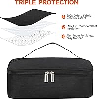 Vista 3 de NATURAL STYLE Bolsa de almuerzo pequeña, mini portátil con aislamiento térmico bolsa de almuerzo (negro)