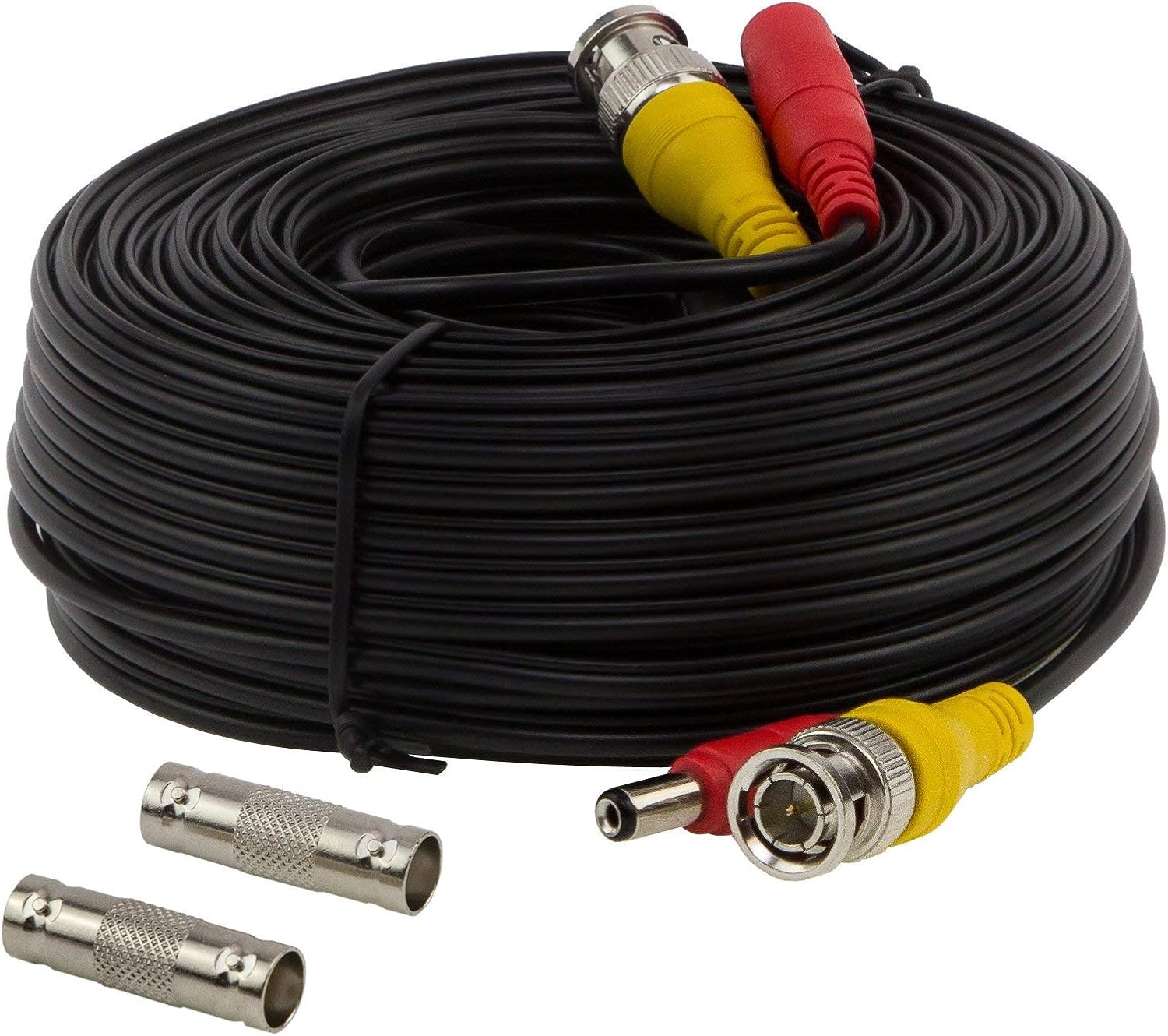 InstallerCCTV 100ft Pre-Made All-in-One BNC Video and Power Cable with Connector for Surveillance CCTV Security Camera Video System - Black