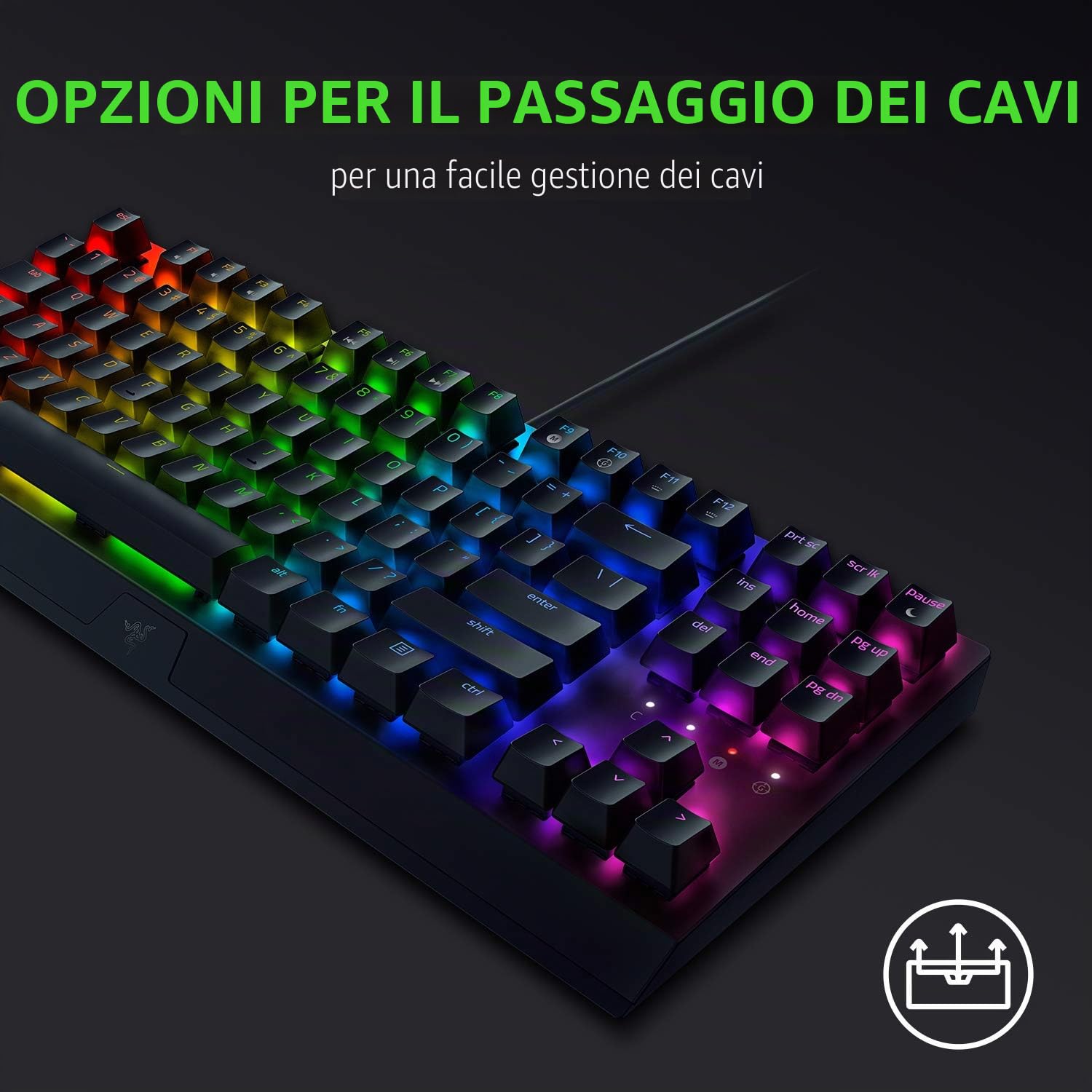 Razer BlackWidow V3 Tenkeyless TKL Tastiera da gioco meccanica: interruttori meccanici gialli - lineare e silenziosa - Illuminazione RGB chroma - Fattore di forma compatta - Macro programmabili -