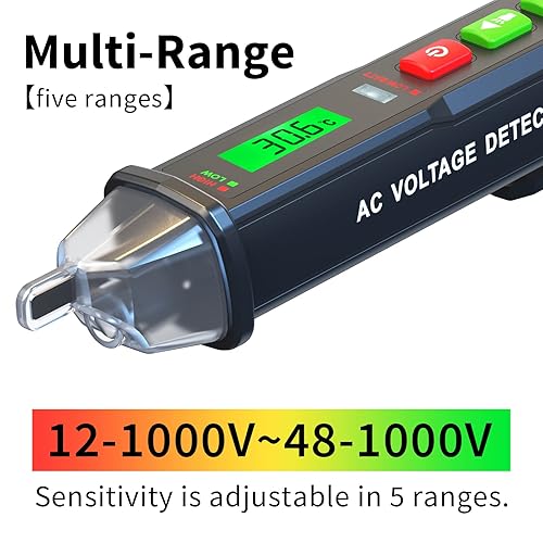 Miniatura 2 de ZOYI ZT-DB03 - Detector de voltaje de CA - Pluma de probador de voltaje sin contacto, sensibilidad ajustable, probador de electricidad, probador de