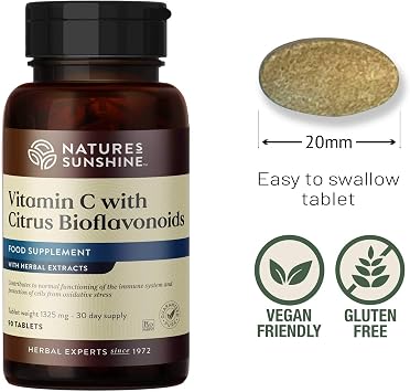 Nature's Sunshine Vitamin C with Citrus Bioflavonoids - 90 Tablets - for Immunity