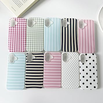 ZTOFERA iPhone 17用キュートな美的水玉ケース、ホワイト