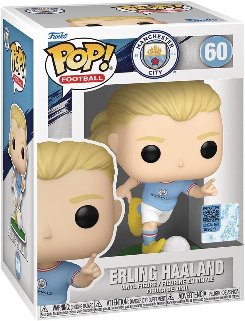 POP Football: Manchester City - Erling Haaland Funko Vinyl Figure (Bundled with Compatible Box Protector Case), Multicolor, 3.75 inches - Image 3