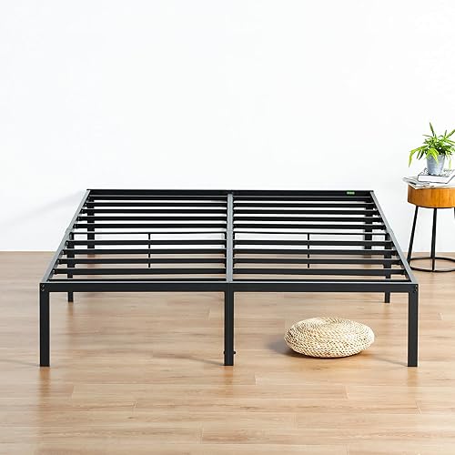 Miniatura 18 de PrimaSleep PT-2000 Marco de Cama de Acero Antideslizante de 35.5 cm de altura, simple y resistente, Acero, Negro