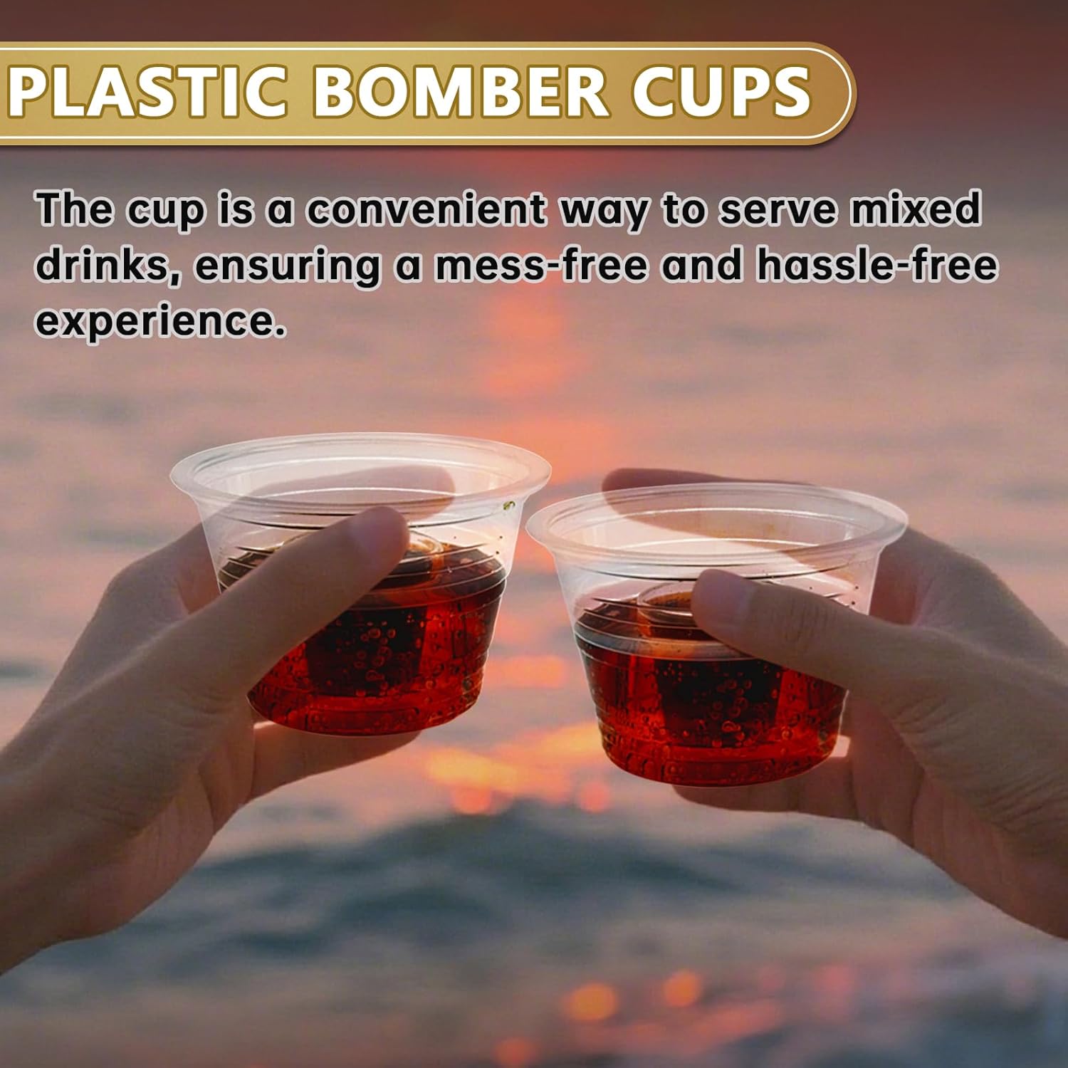 200 Pack 3 oz Clear Plastic Bomber Cups, Bulk Disposable Jager Bomb Jello Shot Glasses for Mixed Drinks, Durable Mini Split Shot Cups for Wedding Birthday Bar Drinkware Party Supplies Essentials