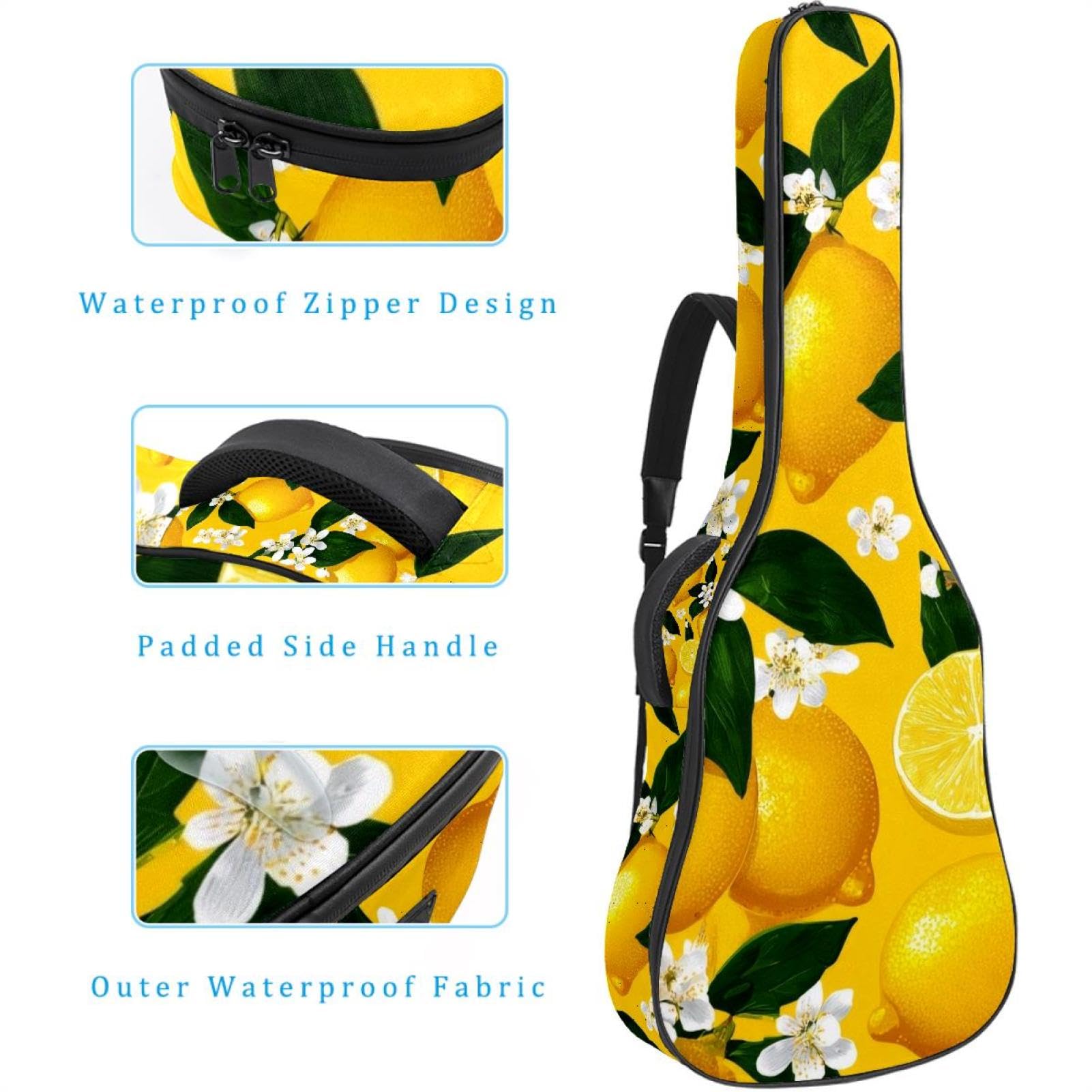 Tasche für Akustikgitarre in voller Größe, 1 cm dicke Polsterung, wasserdicht, 101,6 cm, 104,7 cm, 106,7 cm, nahtlose Halloween-Bonbons, Mehrfarbig 10, 42.9x16.9x4.7 in, Lässiger Tagesrucksack