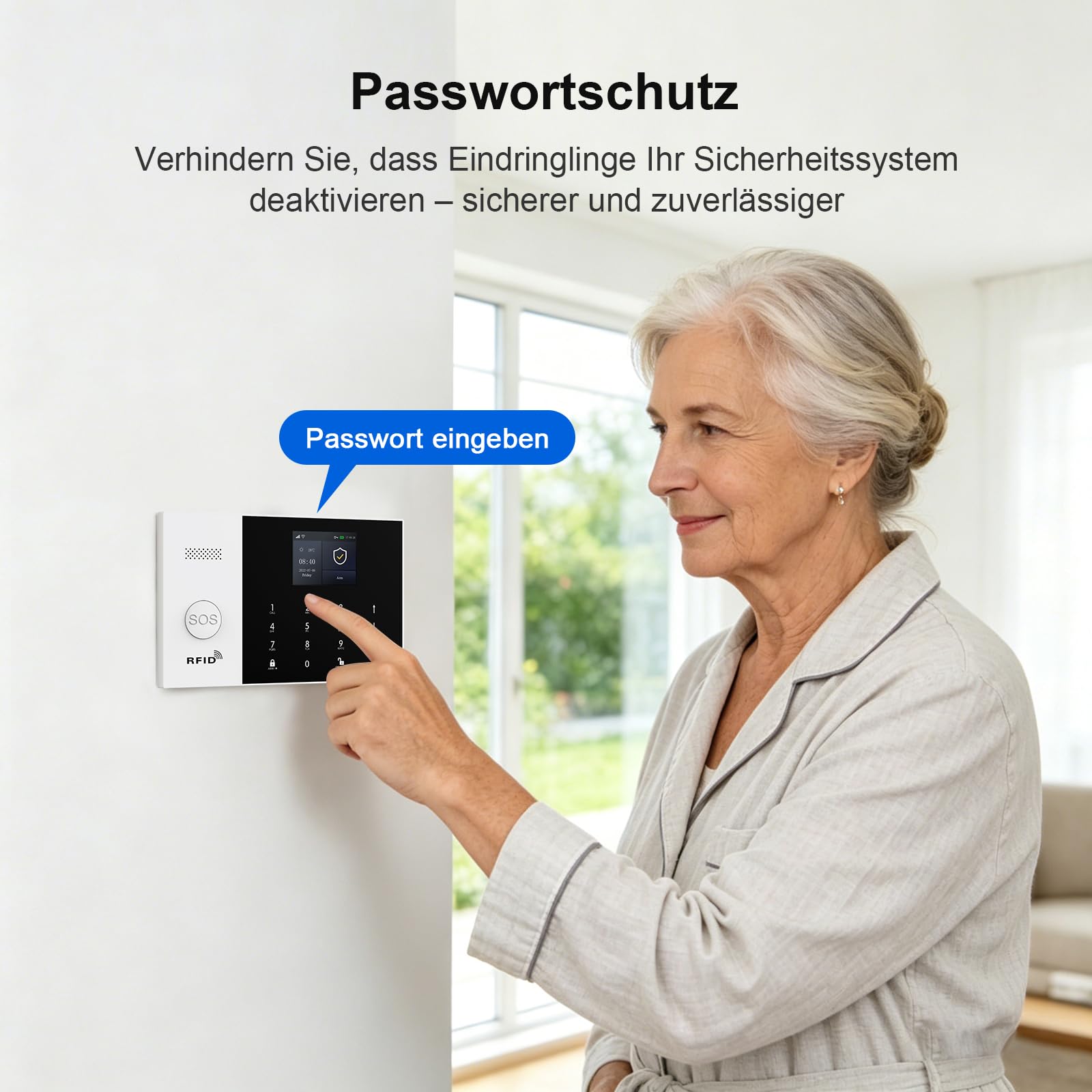 GSM Sicherheitssystem für Haus, Drahtloses WiFi Alarmanlage Haus,Wohnung mit Sirene, 24-teiliges: PIR-Bewegungssensor, Fernbedienungen, Fenster-/Türsensor, Kompatibel mit Google Assistant