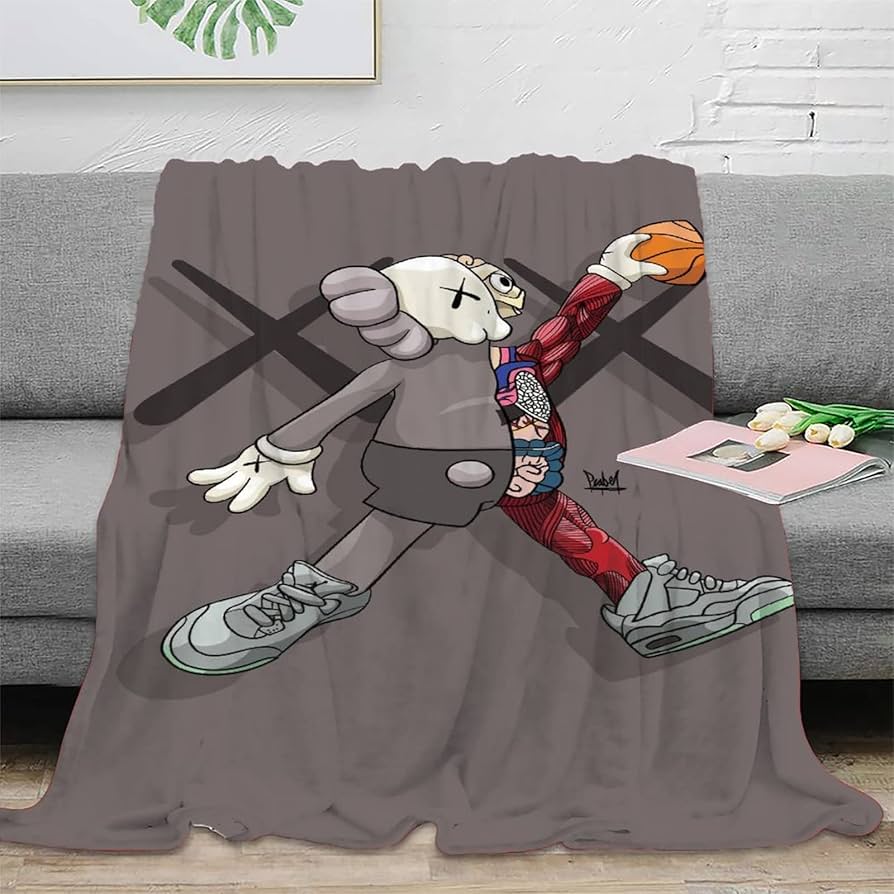 Michael Jordan KAWS Blanket, Trainer Design, High-Quality Cuddly