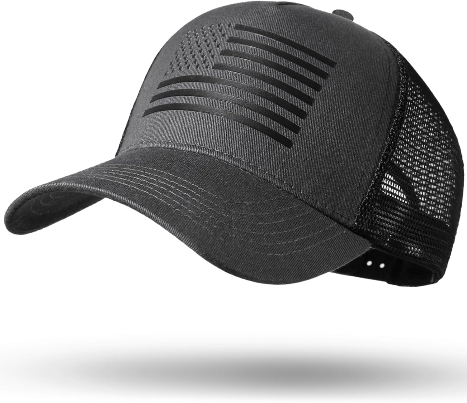 American Flag Trucker Hat,USA Hat for Men Women Snapback Baseball Cap Adjustable Breathable Mesh Side Durable Hats