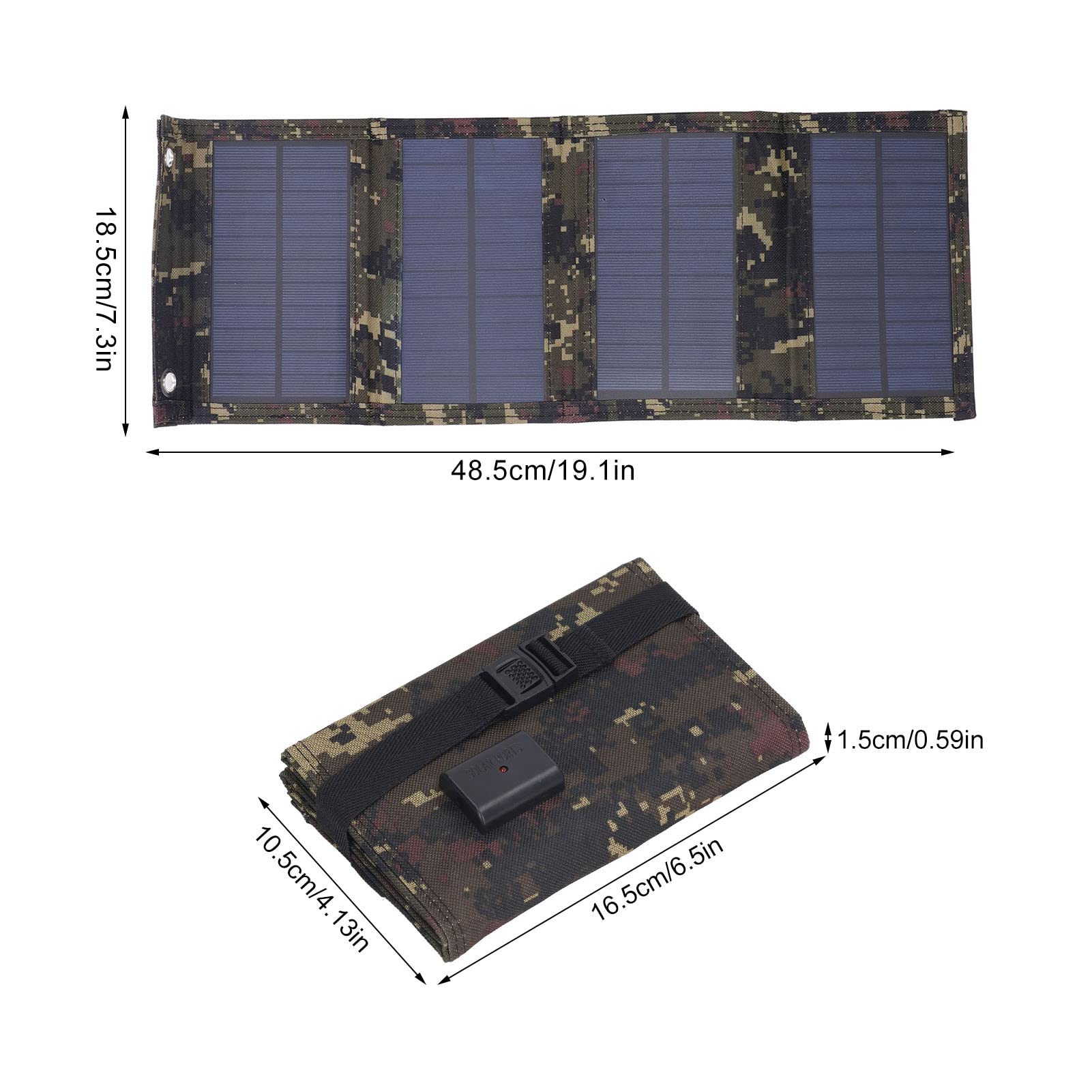 Panel de Cargador Solar Plegable de 5V Plegable 10W 5V, Cargador de Paneles solares Plegables, Tablero de Cargador Solar monocristalino de silicio para Acampar y Viajar (Black) (Green)