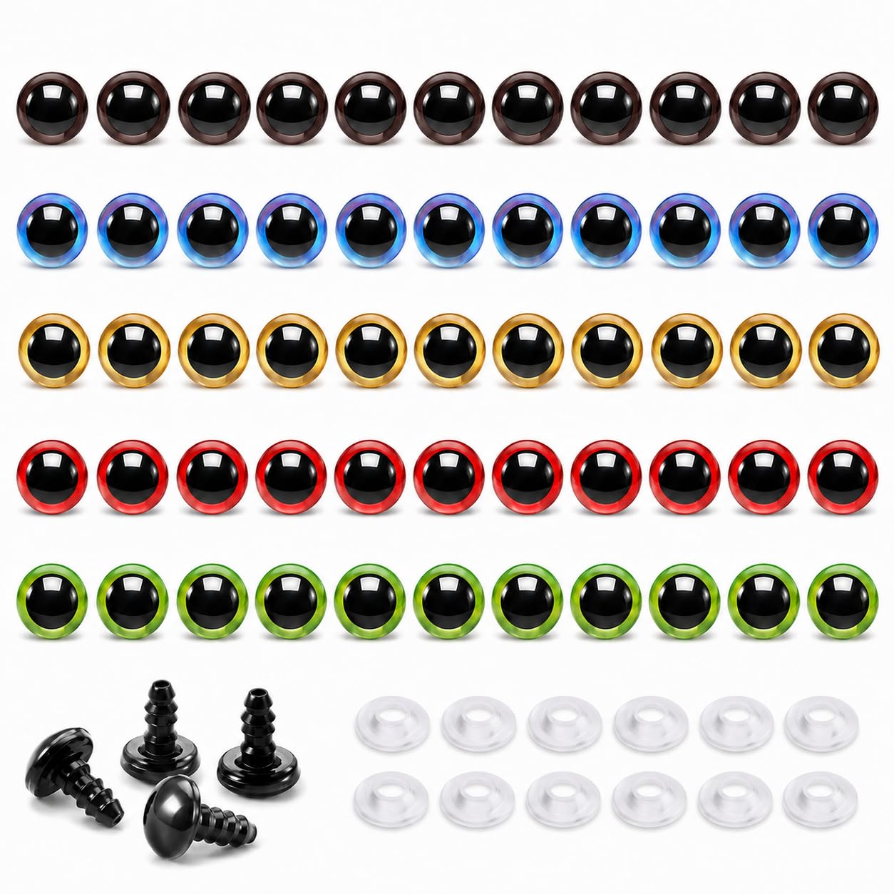 50Pcs Crochet Eyes Set, Safety Eyes for Crochet, Doll Making Accessories-image-4