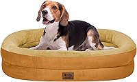 Vista 30 de Cama ortopédica impermeable para perros grandes: cama lavable de espuma viscoelástica con refuerzos - Funda ortopédica extraíble XXL para mascotas