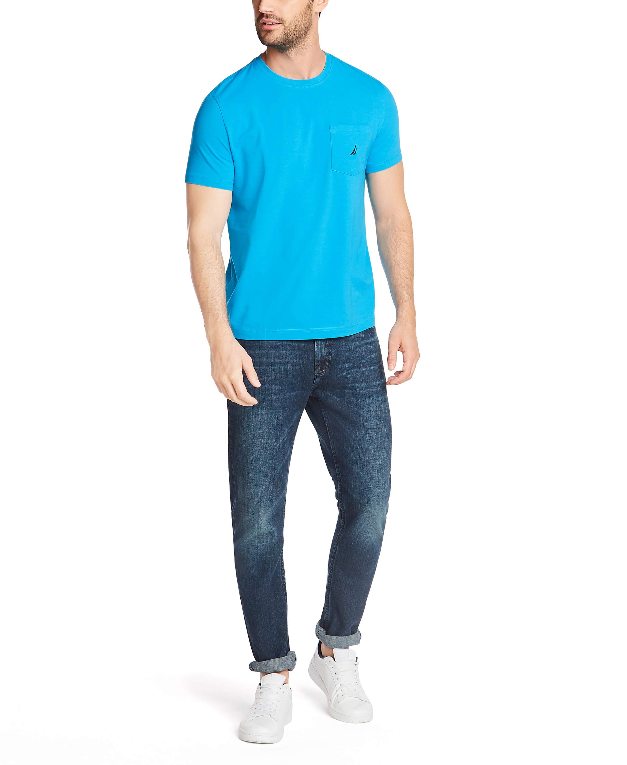 Nautica Camiseta de Manga Corta con Cuello Redondo Camiseta Hombre