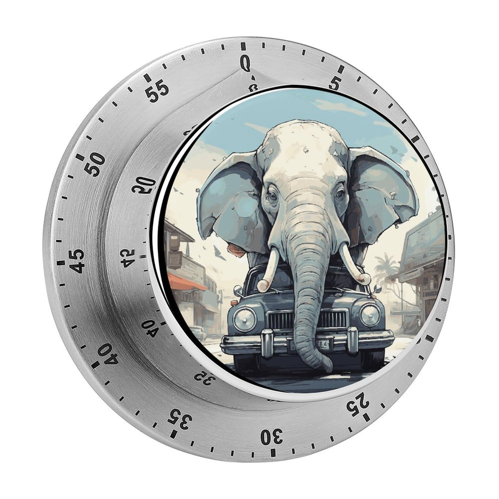 Car Elephant Kitchen Timers Magnetic Back Manual Countdown Timers for Classroom Home Gym Tanning