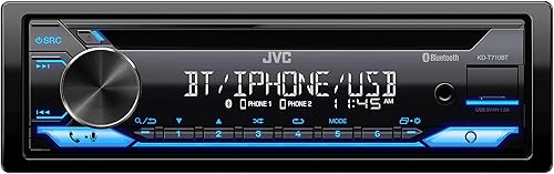 Miniatura 3 de JVC KD-T710BT - Receptor de CD con Bluetooth, USB frontal, AUX, Amazon Alexa + dos pares de altavoces JVC de 6 x 8