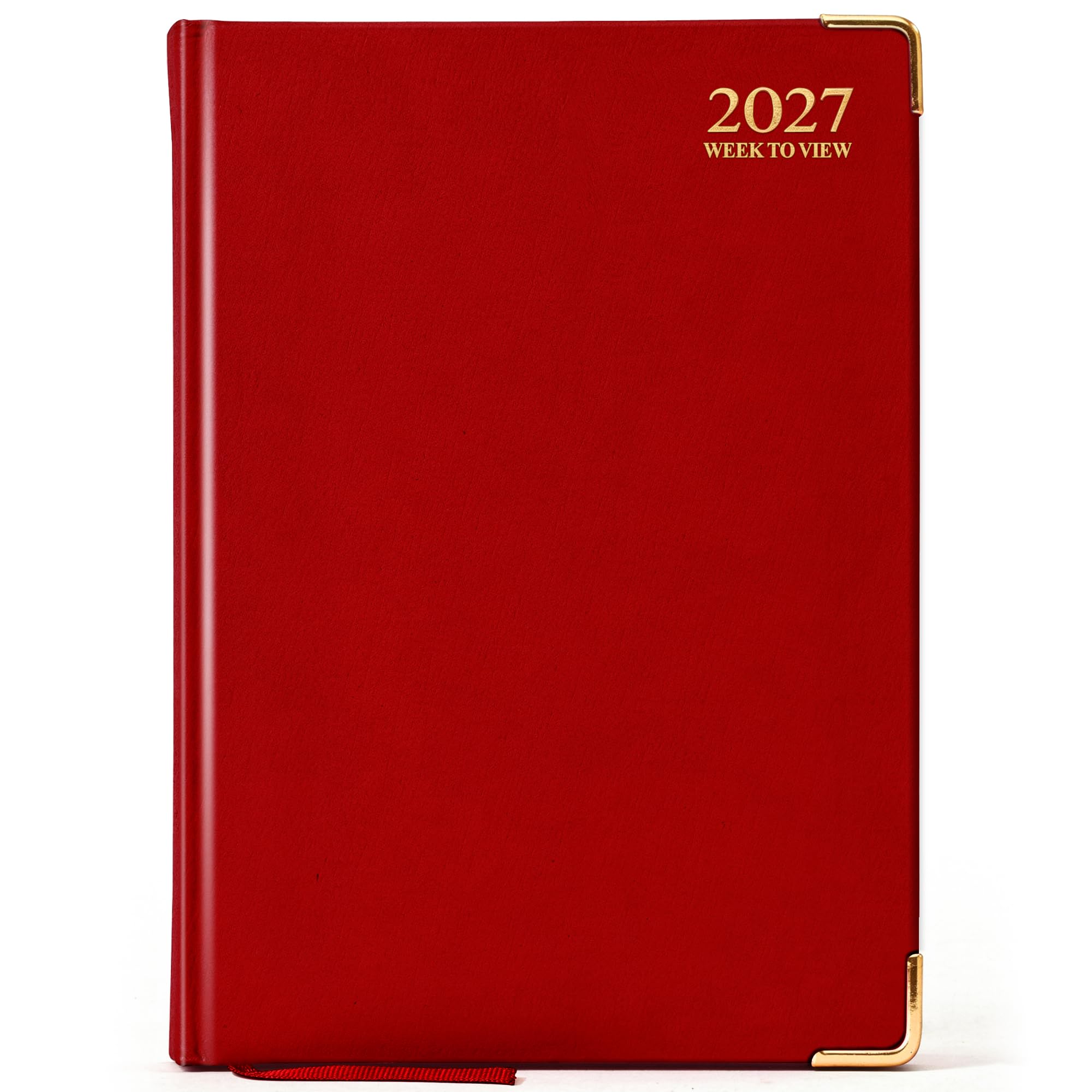 G4GADGET A4 2027 Week to View Red Diary Gilt Edges Hardback