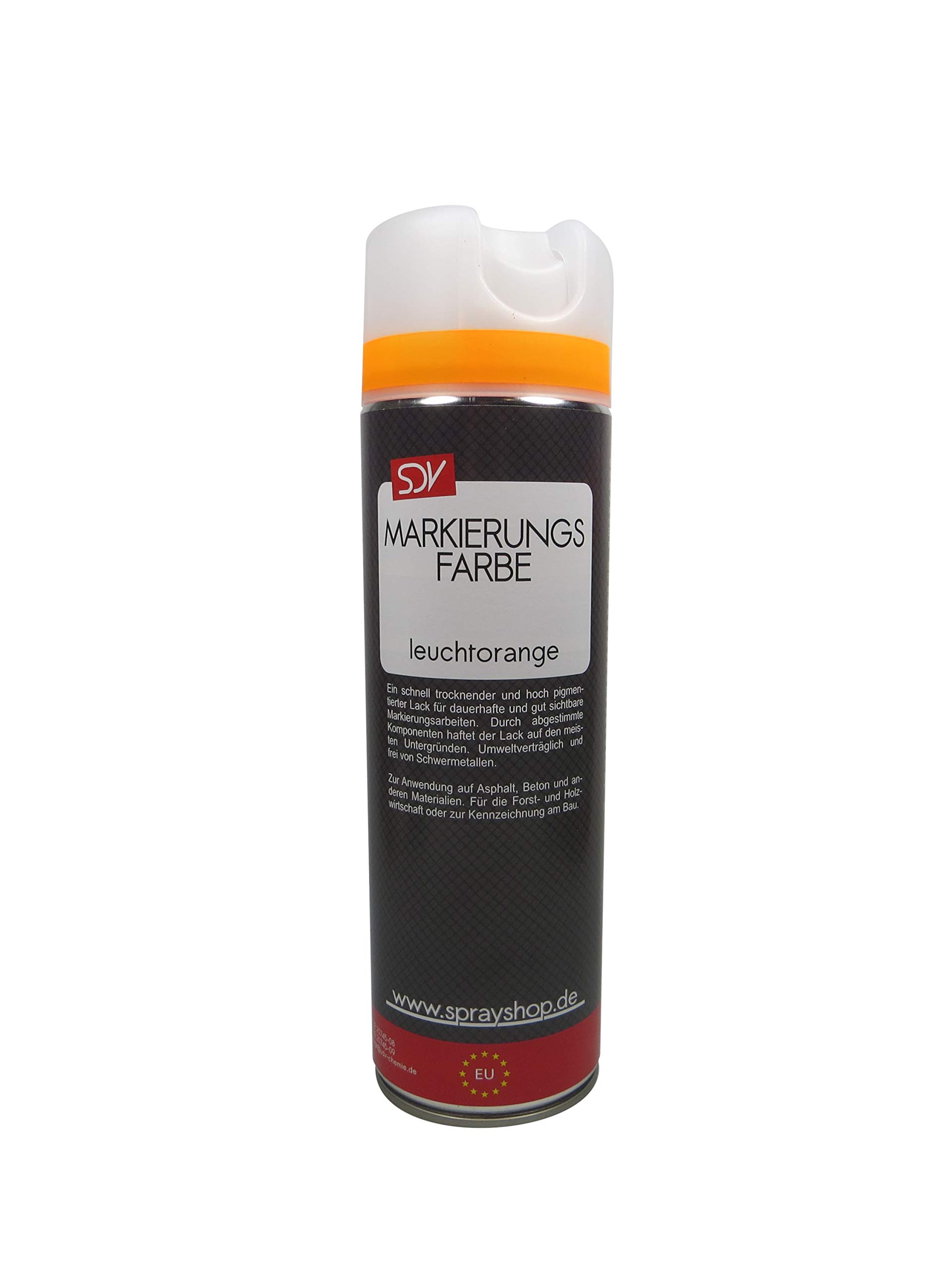 SDV Chemie Markierungsspray Leuchtorange - 500 Ml, Schnell Trocknend, Für Holz, Asphalt, Beton