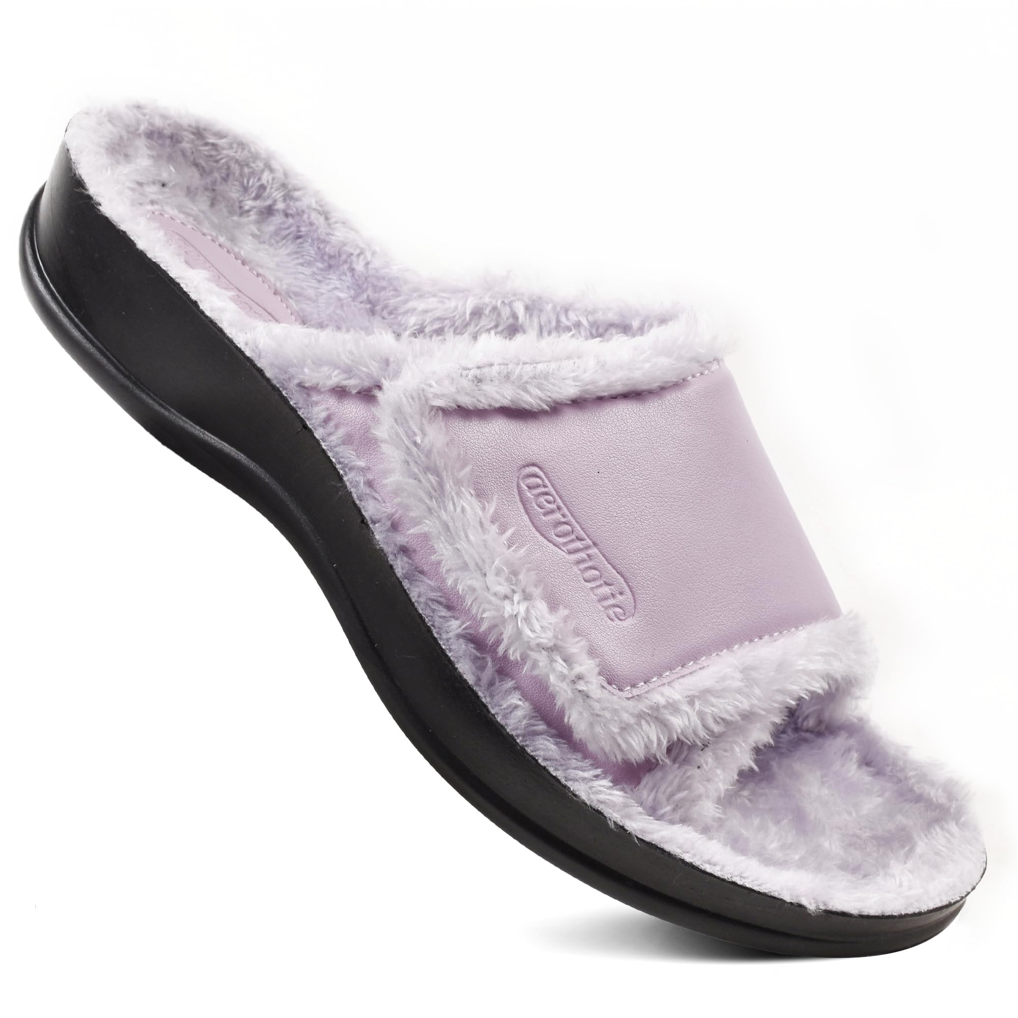 AEROTHOTIC Orthopedic Slippers for Women Indoor and Outdoor House Shoes Fuzzy Slippers With Arch Support for Plantar Fasciitis Relief Bedroom Slides
