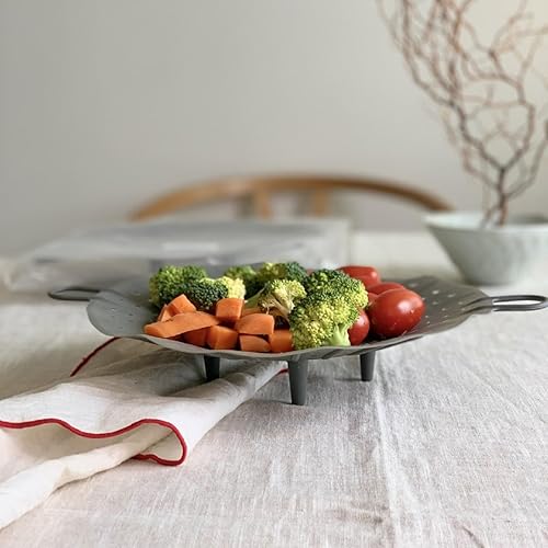 Miniatura 8 de Cesta de vapor de silicona hecha en Corea, tamaño de 10 pies, inserto de vapor de silicona para olla Diseño flexible (gris)