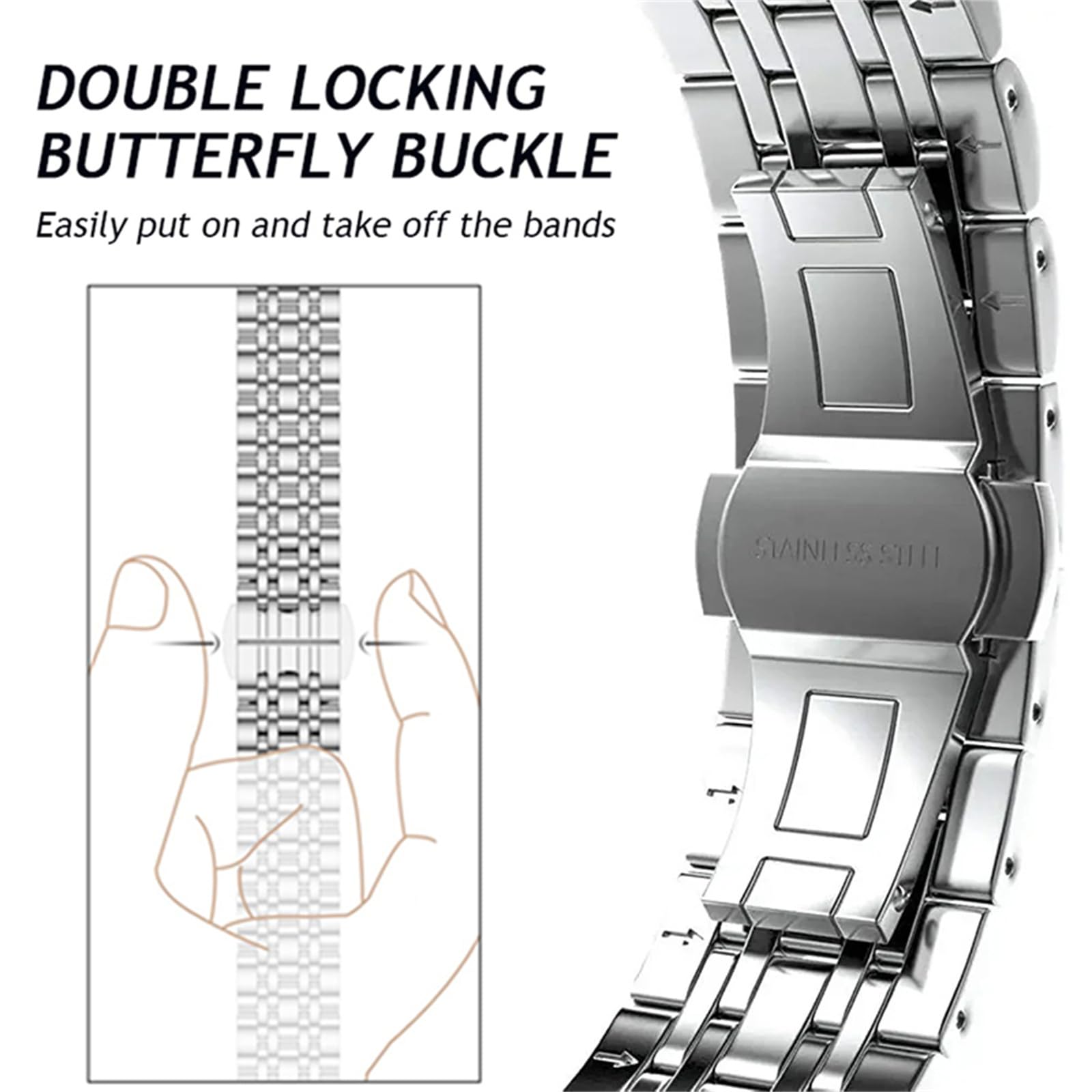 Pasek kompatybilny z zegarkiem Apple Watch 49 mm, Ultra 45 mm, 44 mm, 42 mm, 41 mm, 40 mm, 38 mm, metalowa bransoletka zastępcza do iWatch Ultra 1, 2, serii 9, 8, 7, 6, SE, 5, 4, 3, 2, 1
