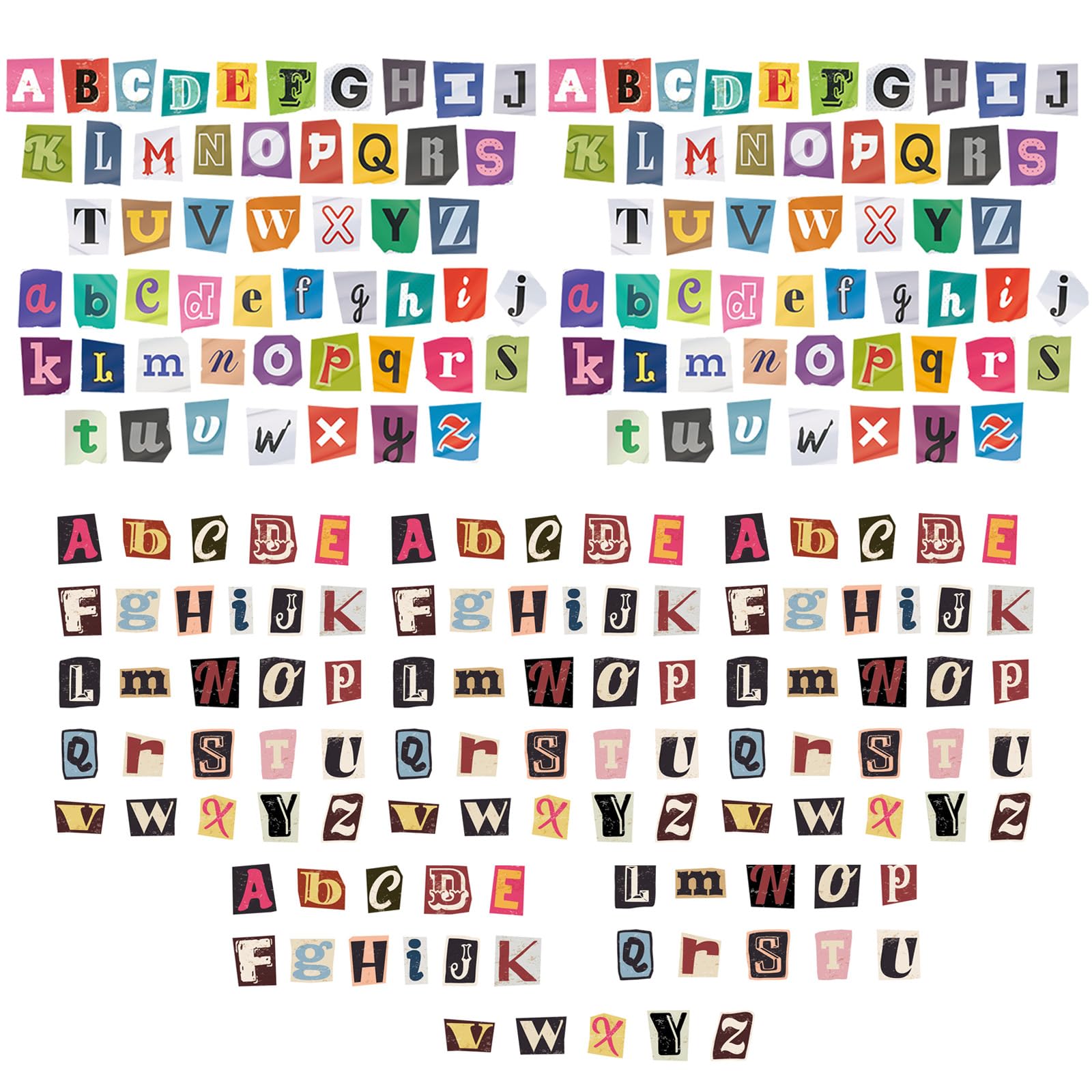 Ysuy 208Pcs Retro Stickers - Self Adhesive Alphabet Letter Stickers For Scrapbooking & Stamping Supplies, Mini Stickers For Travel Scrapbook, Diy Initial Letters, Cool Stickers For Journals (208Pcs)