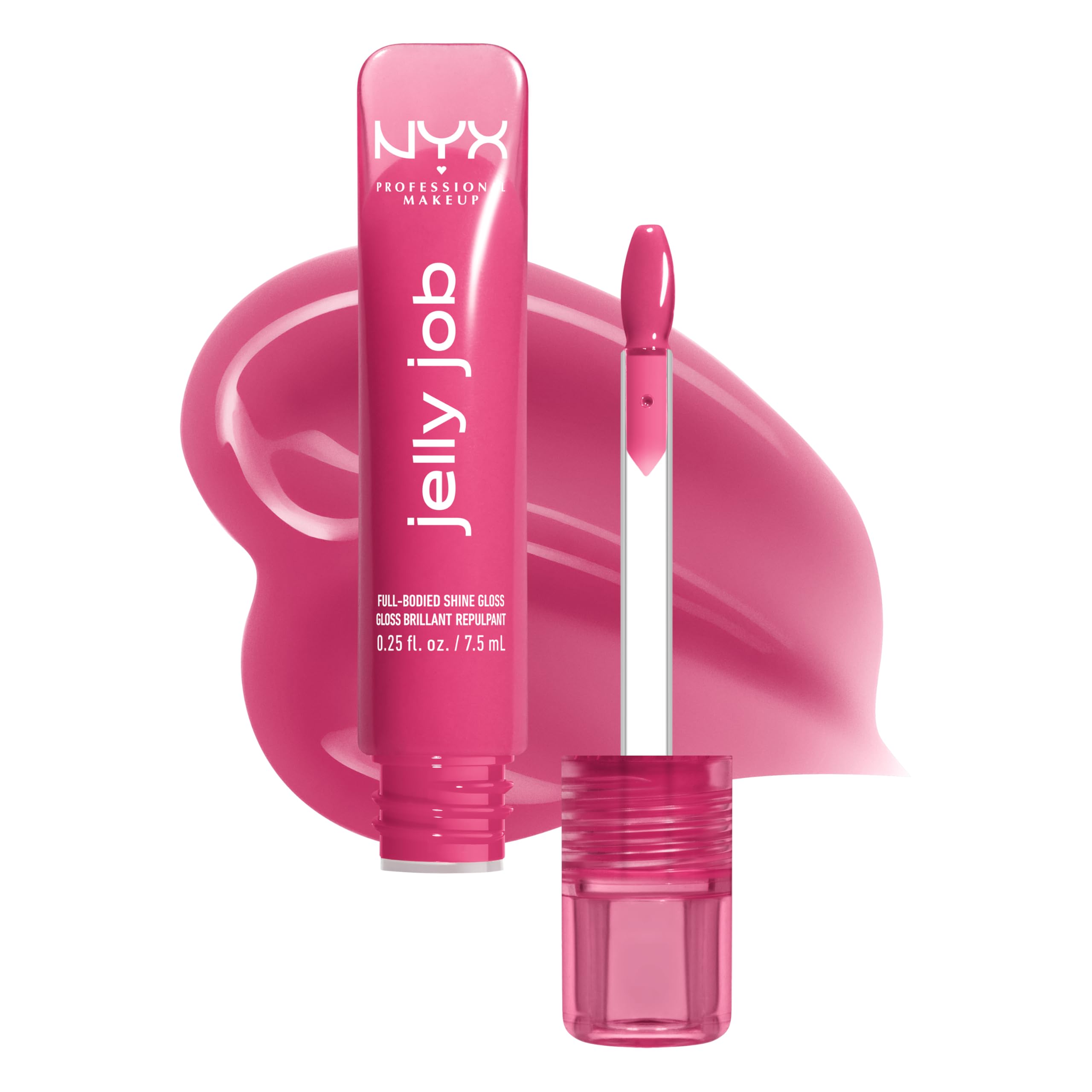 NYX Professional Makeup Jelly Job - Gloss haute brillance - Effet lissant - Sensation de confort - Lèvres visiblement hydratées - Parfum Cerise - Teinte : Jelly Jammin' 09
